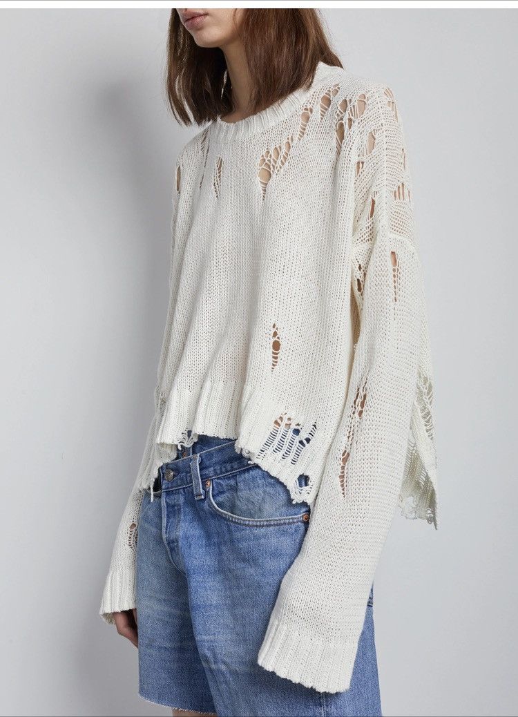 R13 Cotton shredded Sweater. Medium Size M / US 6-8 / IT 42-44 - 17 Thumbnail