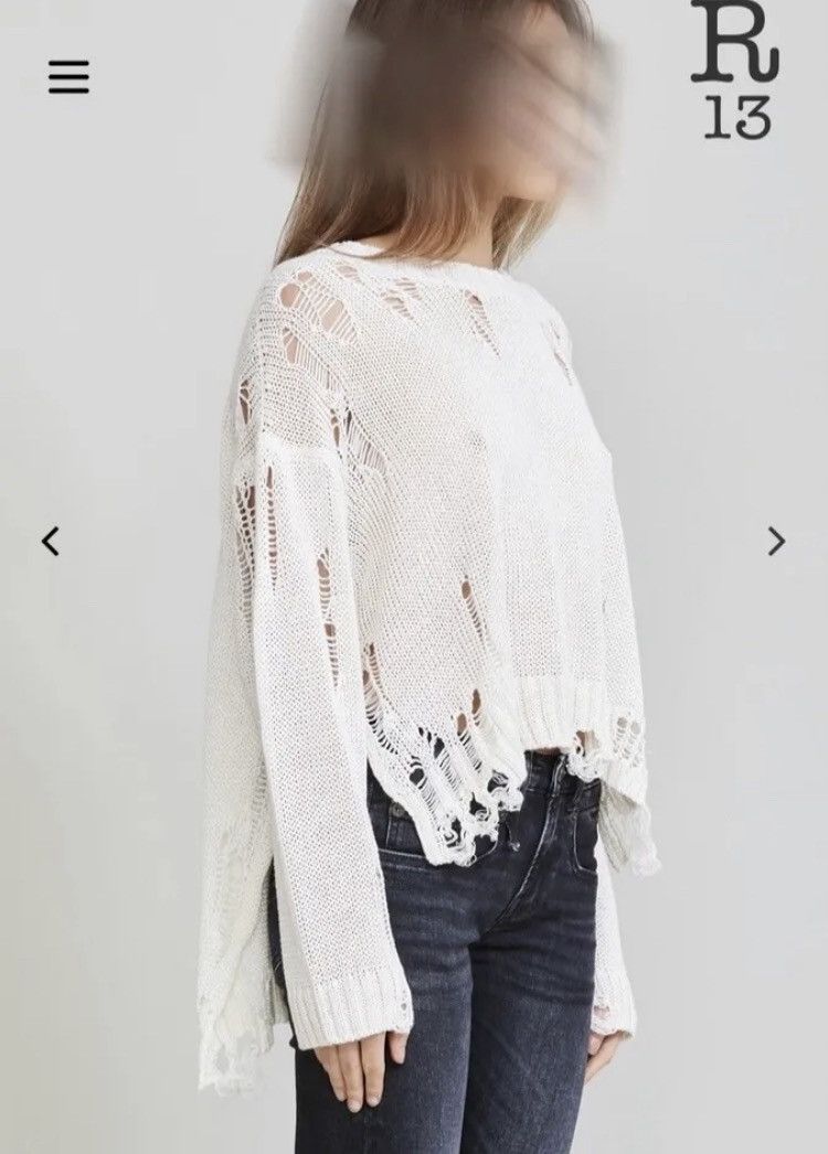 R13 Cotton shredded Sweater. Medium Size M / US 6-8 / IT 42-44 - 9 Thumbnail