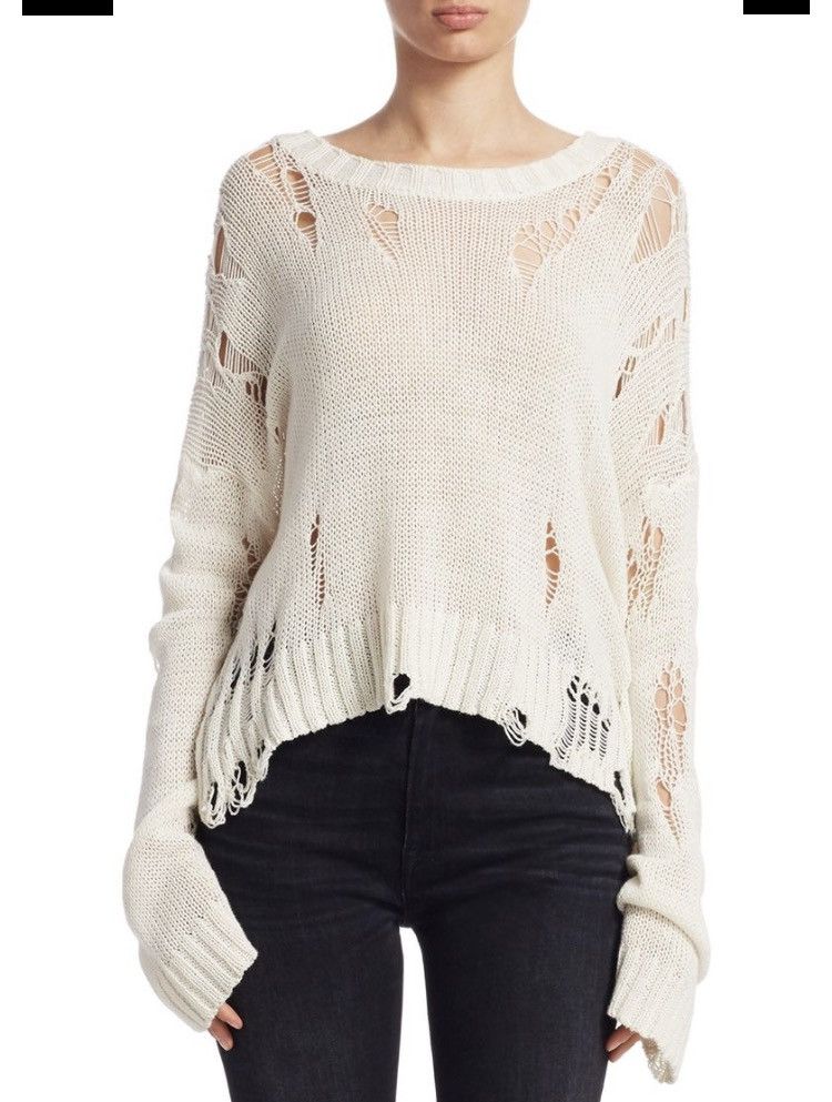 R13 Cotton shredded Sweater. Medium Size M / US 6-8 / IT 42-44 - 10 Thumbnail