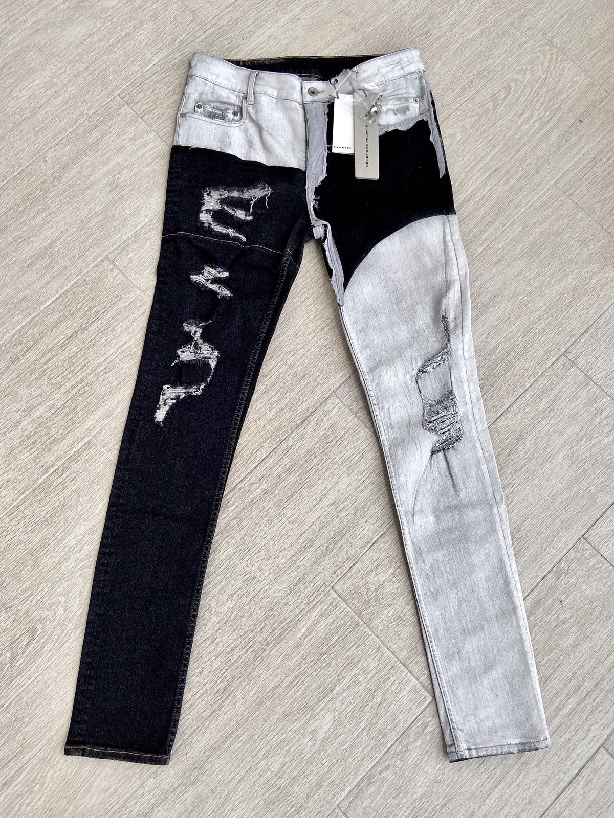 Rick Owens × Rick Owens Drkshdw NEW 🔥 TYRONE COLLAGE PATCHWORK HAND PAINTED DENIM CARTI ASAP Size US 30 / EU 46 - 1 Thumbnail