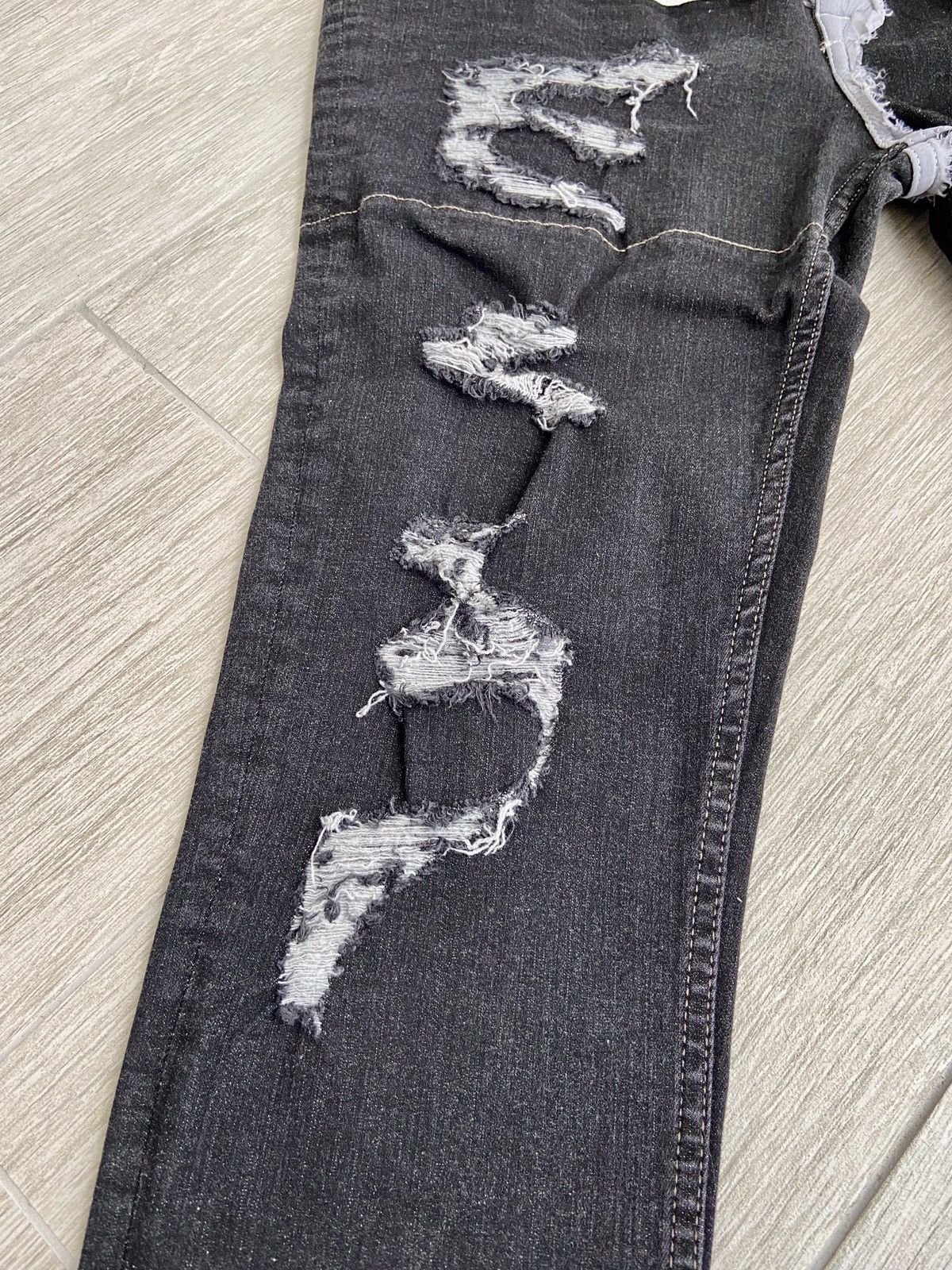Rick Owens × Rick Owens Drkshdw NEW 🔥 TYRONE COLLAGE PATCHWORK HAND PAINTED DENIM CARTI ASAP Size US 30 / EU 46 - 6 Thumbnail
