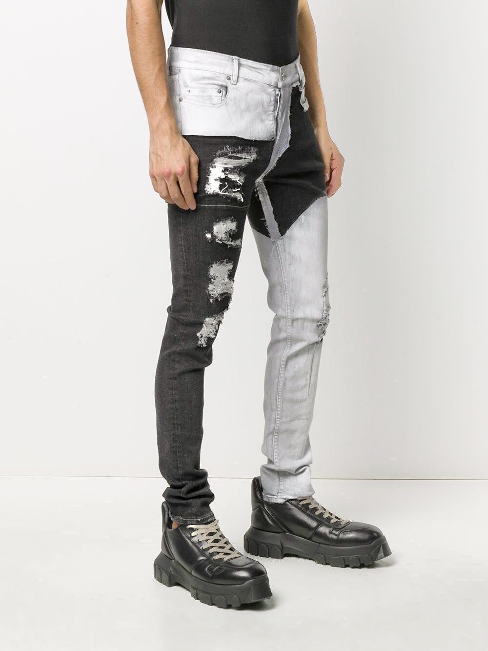 Rick Owens × Rick Owens Drkshdw NEW 🔥 TYRONE COLLAGE PATCHWORK HAND PAINTED DENIM CARTI ASAP Size US 30 / EU 46 - 5 Thumbnail