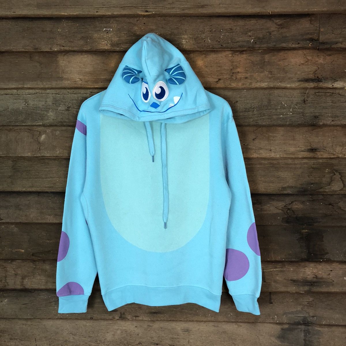 image of Cartoon Network x Disney Pixar Monster Inc Blue Hoodie Costume 5981, Men's (Size Medium)