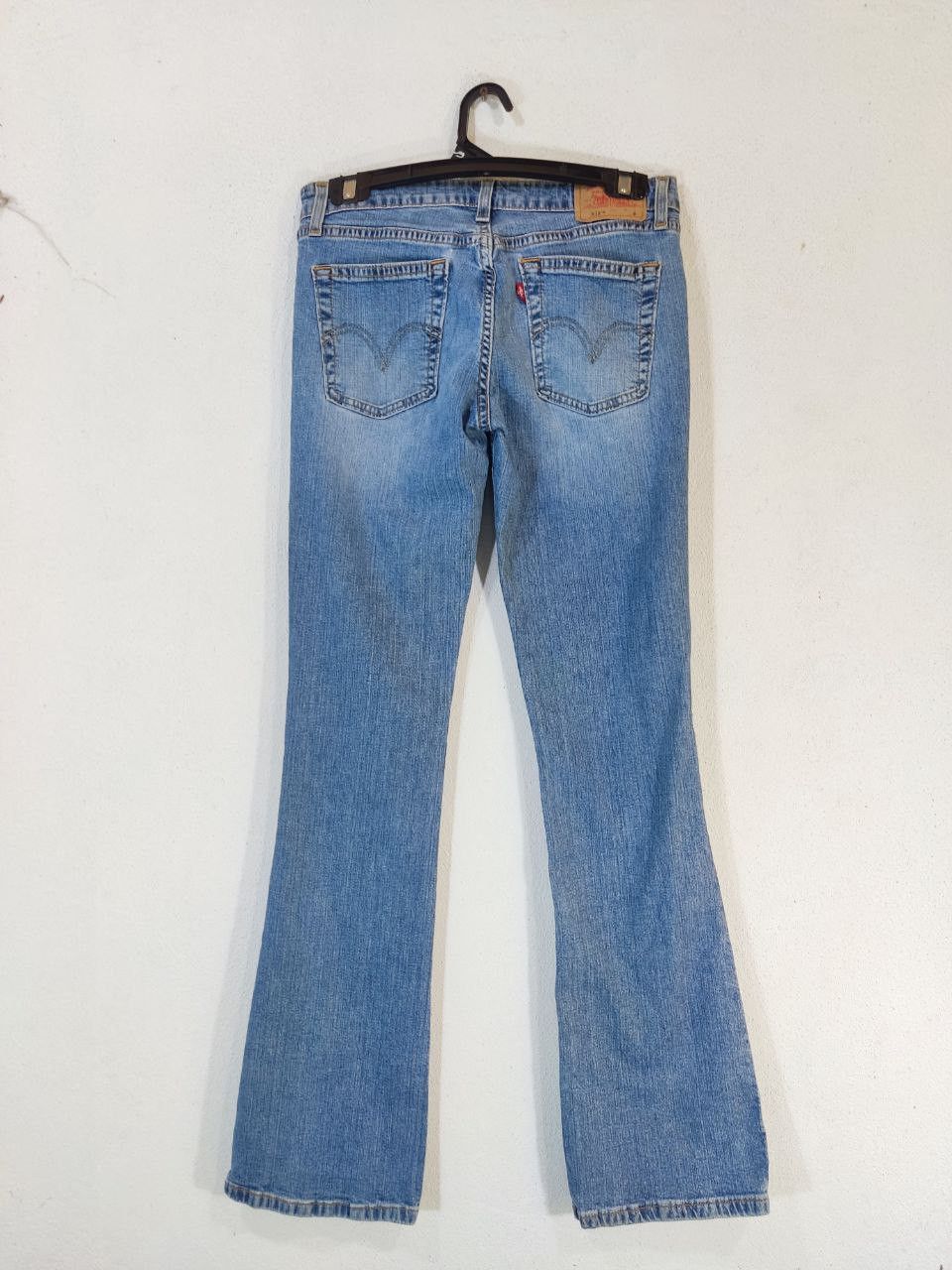 image of Levis 518 Superlow Stretch Bootcut Flare Denim in Light Blue, Women's (Size 30)
