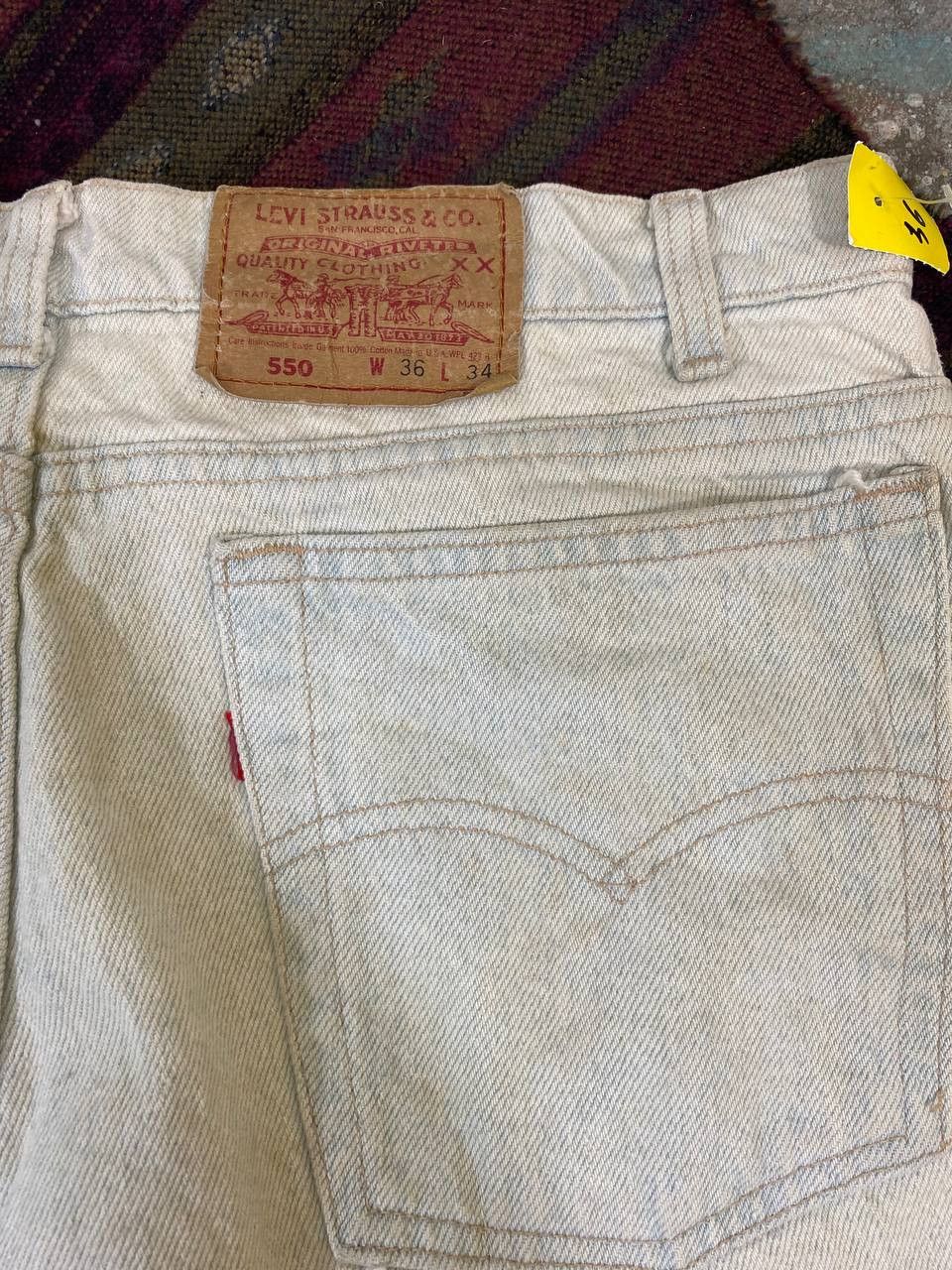 Levi's vintage levis 550 irregular acid wash denim Size US 35 - 5 Thumbnail