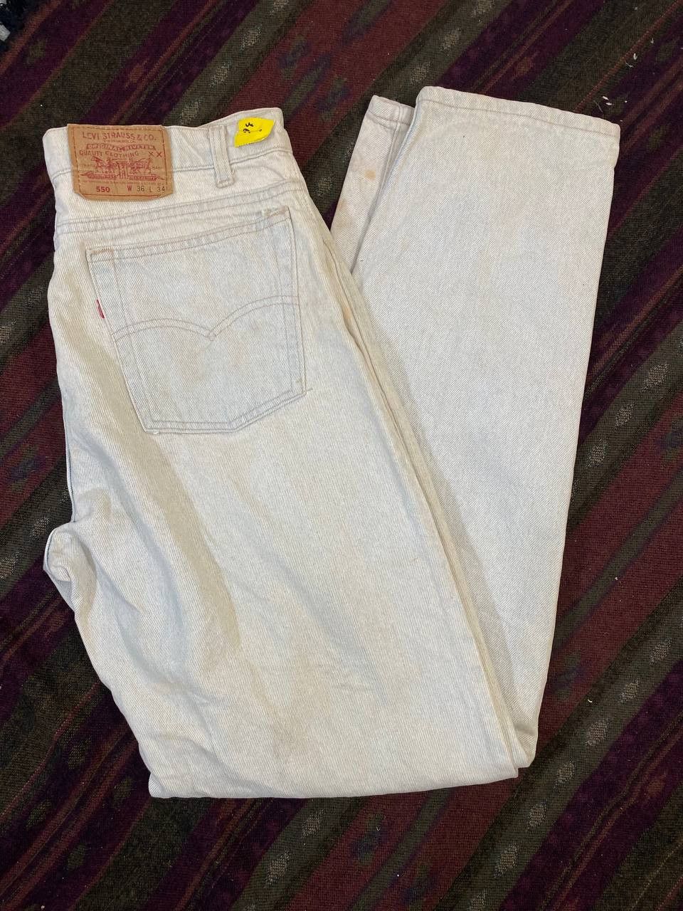 Levi's vintage levis 550 irregular acid wash denim Size US 35 - 3 Thumbnail