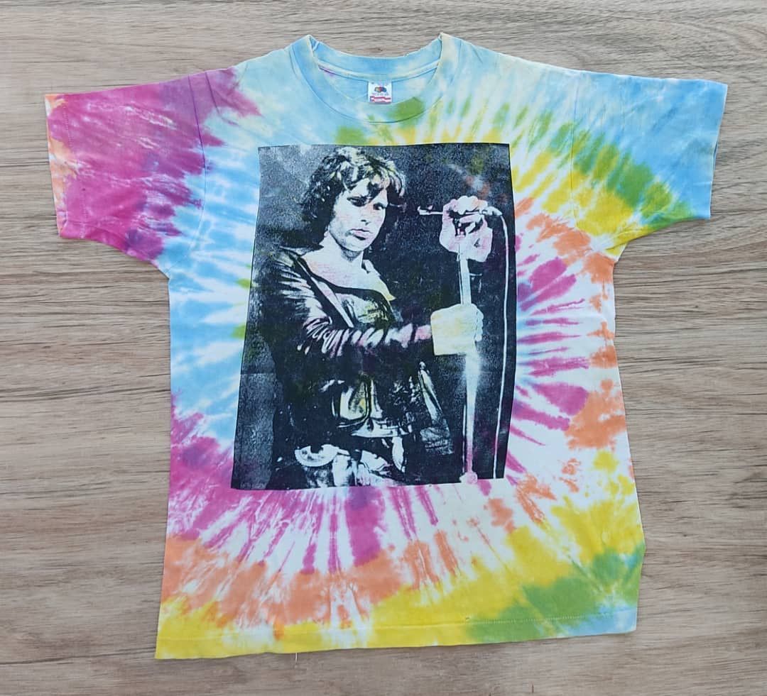 image of Band Tees x Fruit Of The Loom Vintage Tee The Doors Jim Morrison ( A 15 ) in Tye Dye (Size XL)