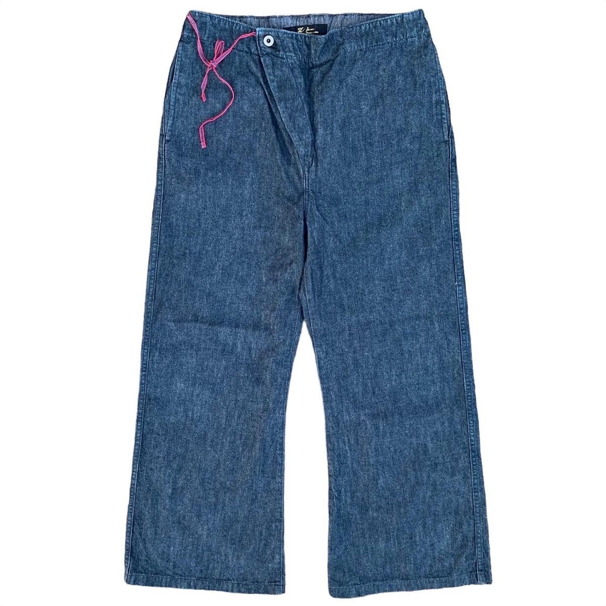 image of Kapital Zipang Island Asymmetric Wide Leg Denim Pants, Men's (Size 32)