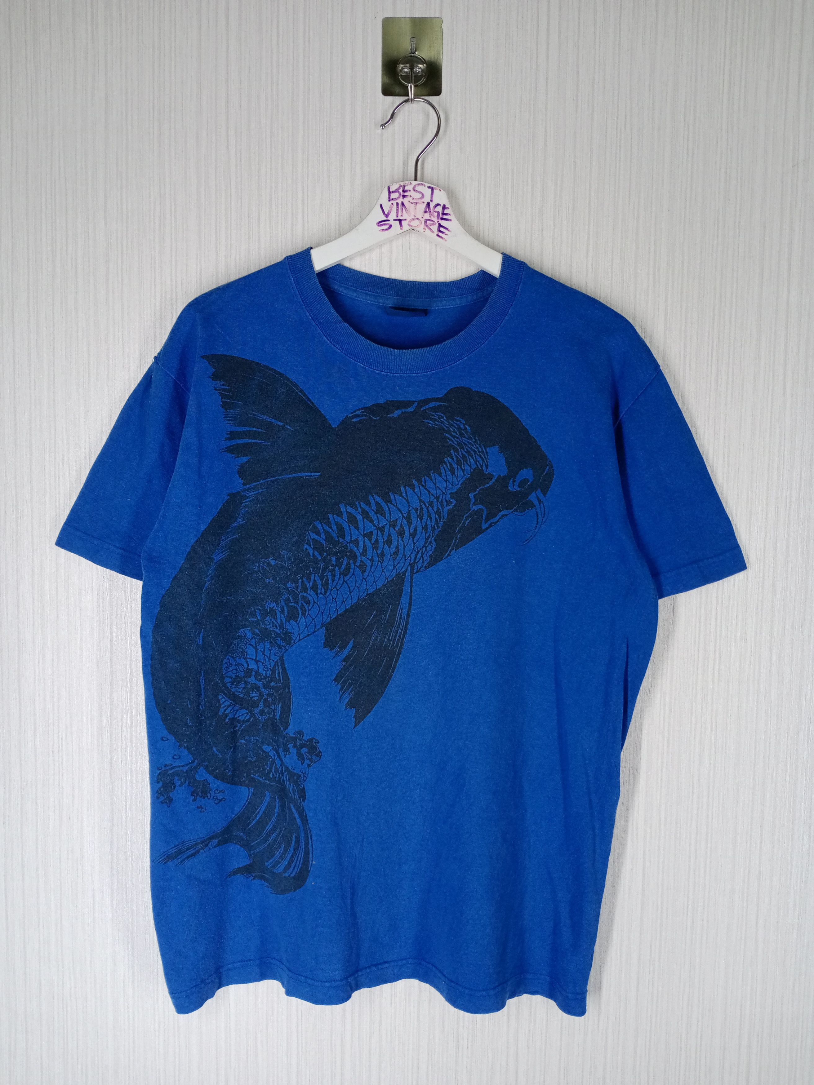 Vintage Vintage Koi Fish Overprint T-Shirt Size US M / EU 48-50 / 2 - 1 Thumbnail