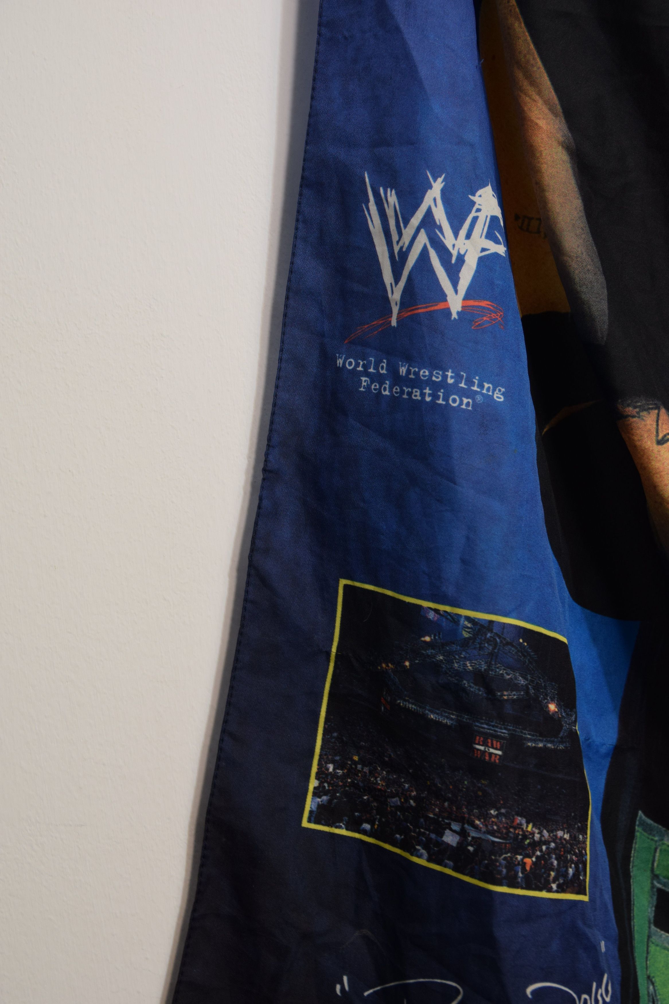 Vintage × WWE × WWF 2000 WWE WWF Wrestling Vintage 2000 Big Flag y2k Size ONE SIZE - 4 Thumbnail