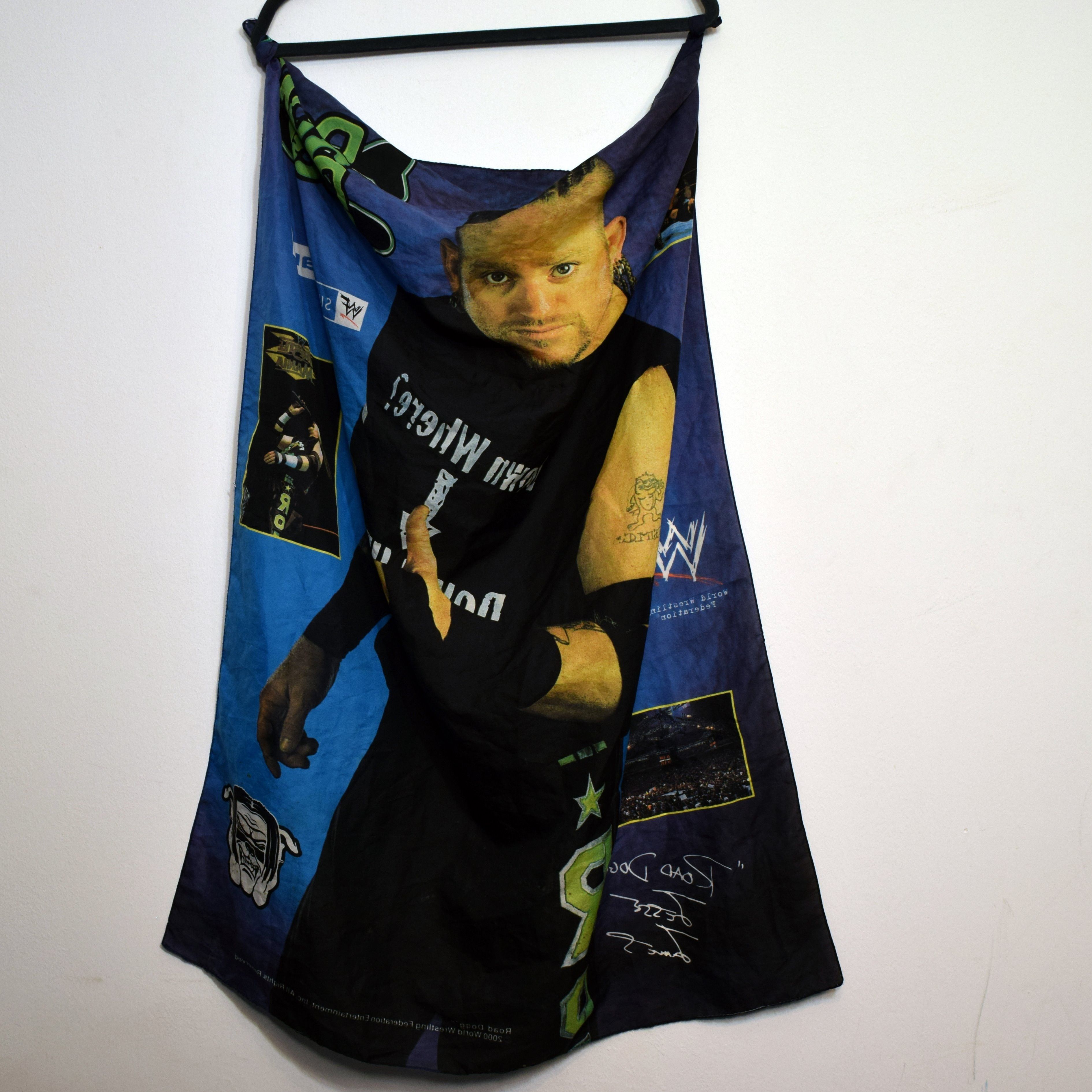 Vintage × WWE × WWF 2000 WWE WWF Wrestling Vintage 2000 Big Flag y2k Size ONE SIZE - 9 Thumbnail