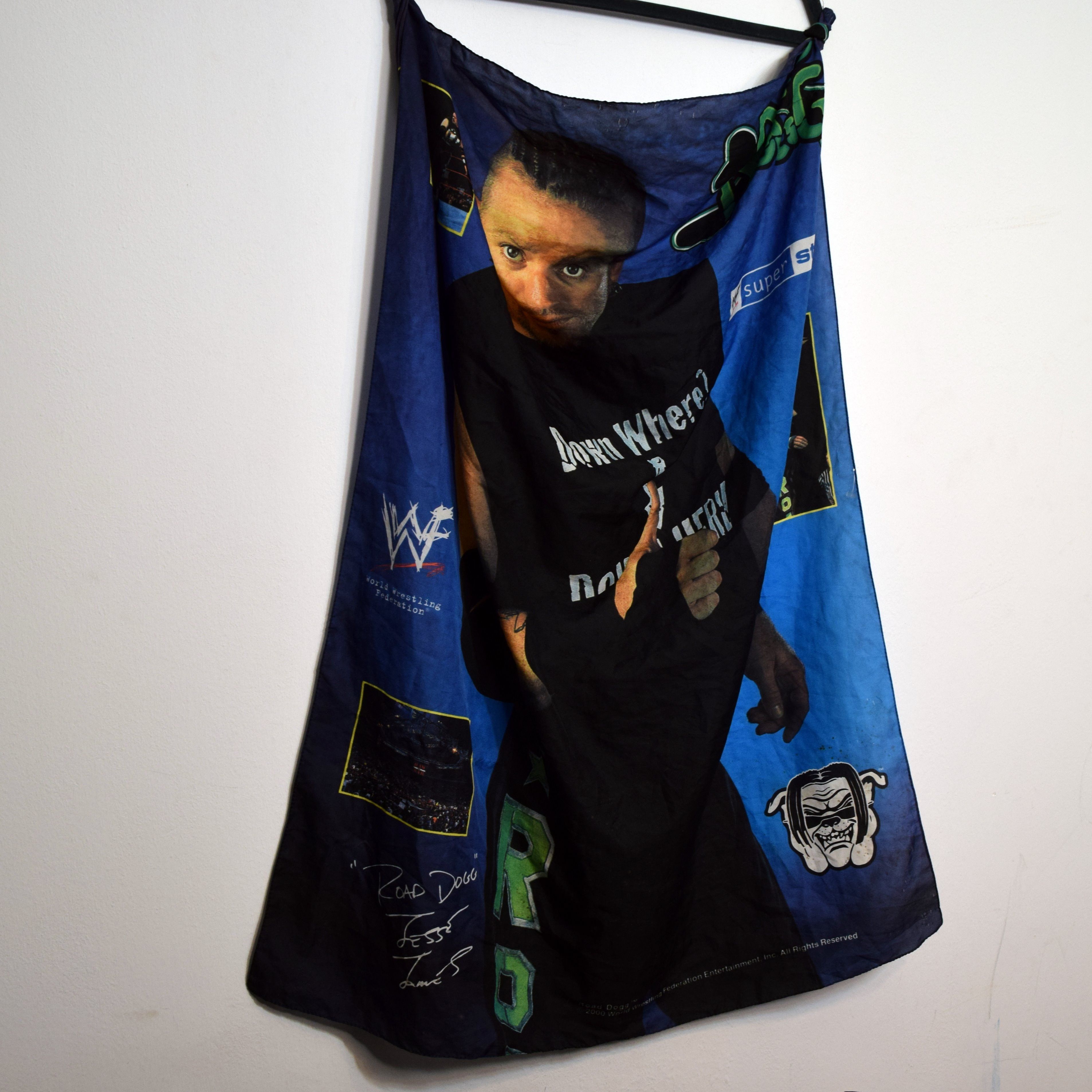 Vintage × WWE × WWF 2000 WWE WWF Wrestling Vintage 2000 Big Flag y2k Size ONE SIZE - 2 Thumbnail