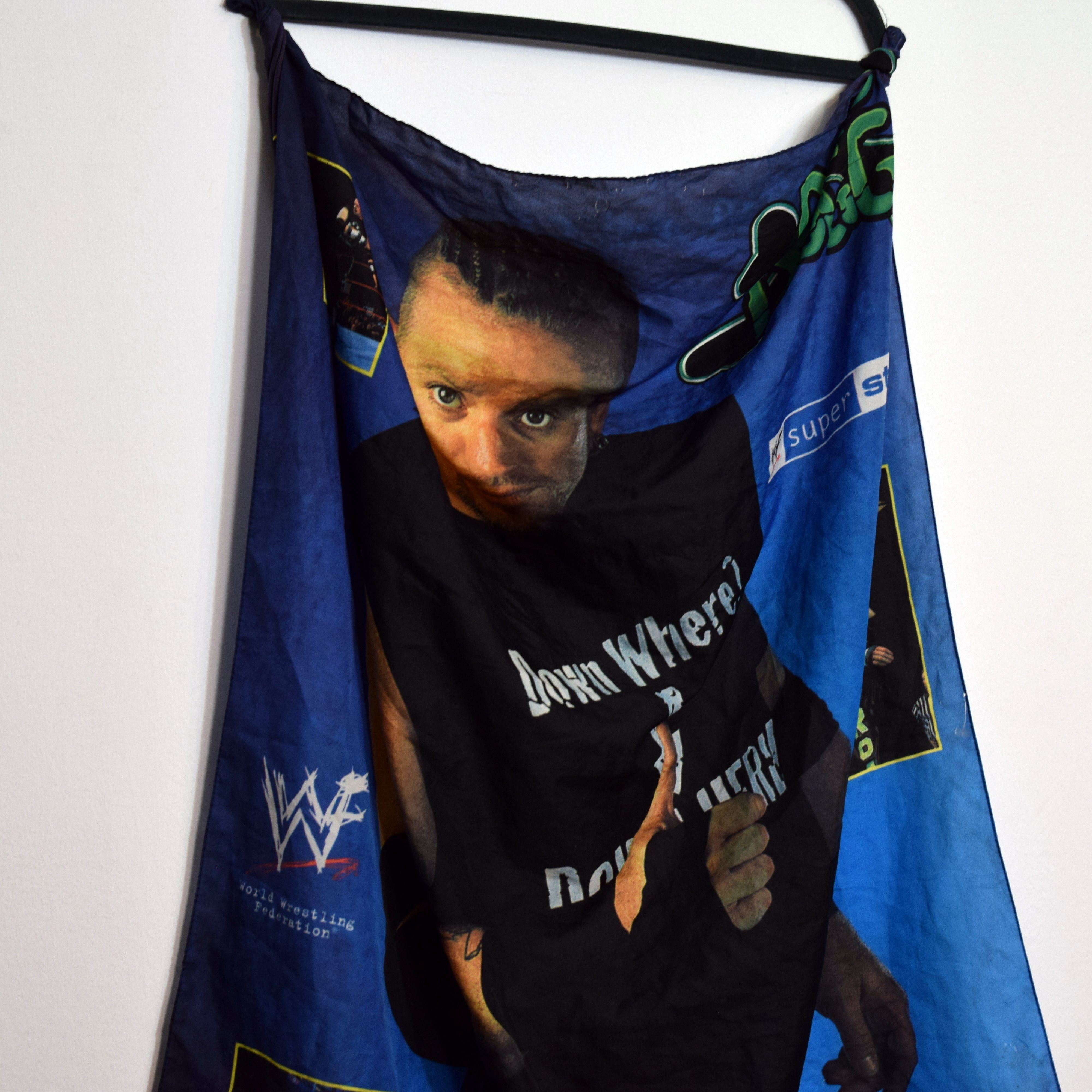 Vintage × WWE × WWF 2000 WWE WWF Wrestling Vintage 2000 Big Flag y2k Size ONE SIZE - 3 Thumbnail