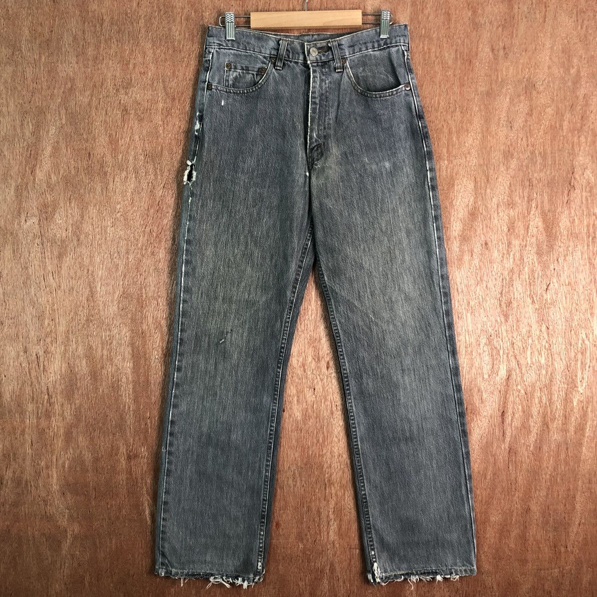 All Denim Jeans DL Levi's Strauss Grey Distressed Denim Jeans