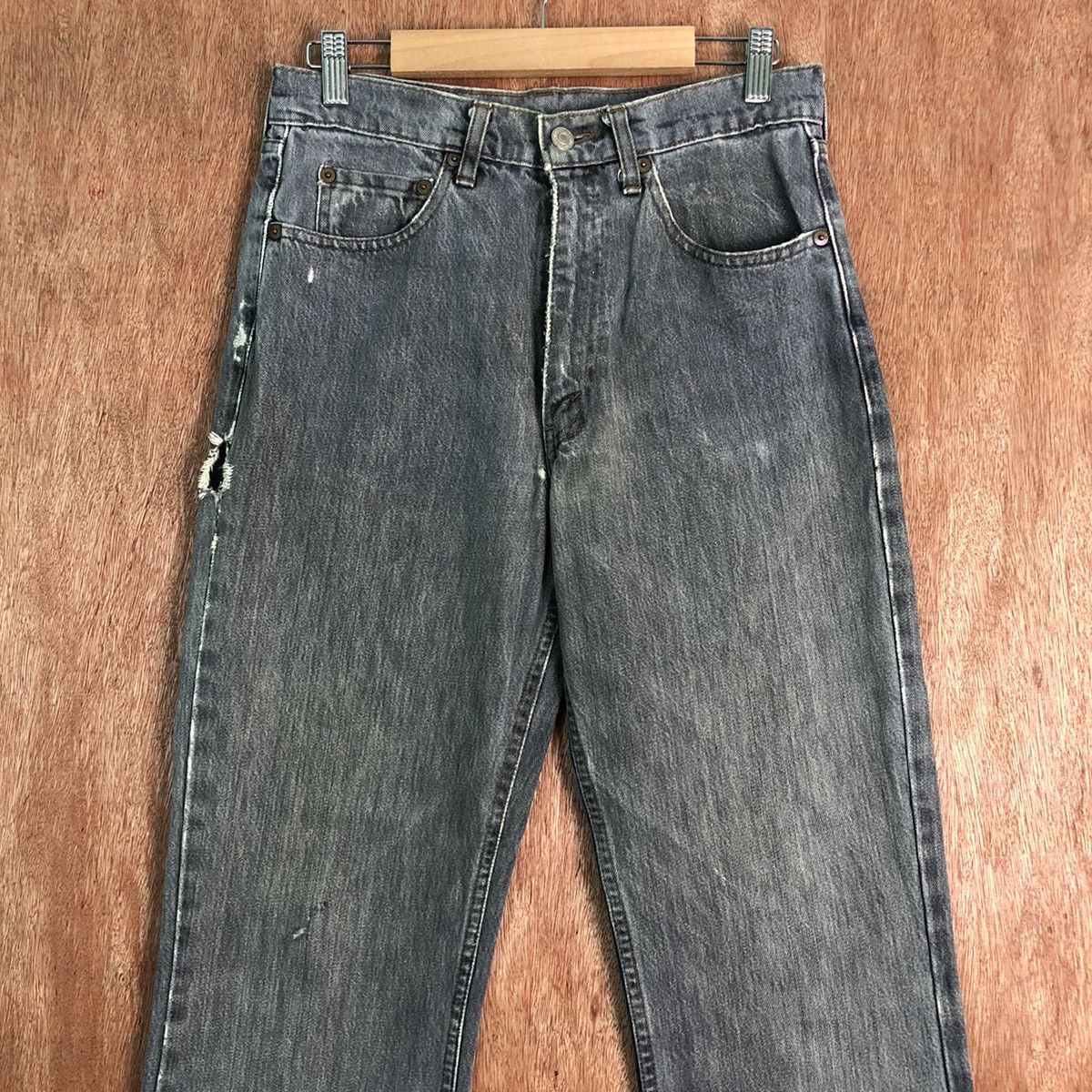Levi's DLL Levi's Strauss Grey distressed Denim Jeans Pants #c284 Size US 29 - 2 Thumbnail