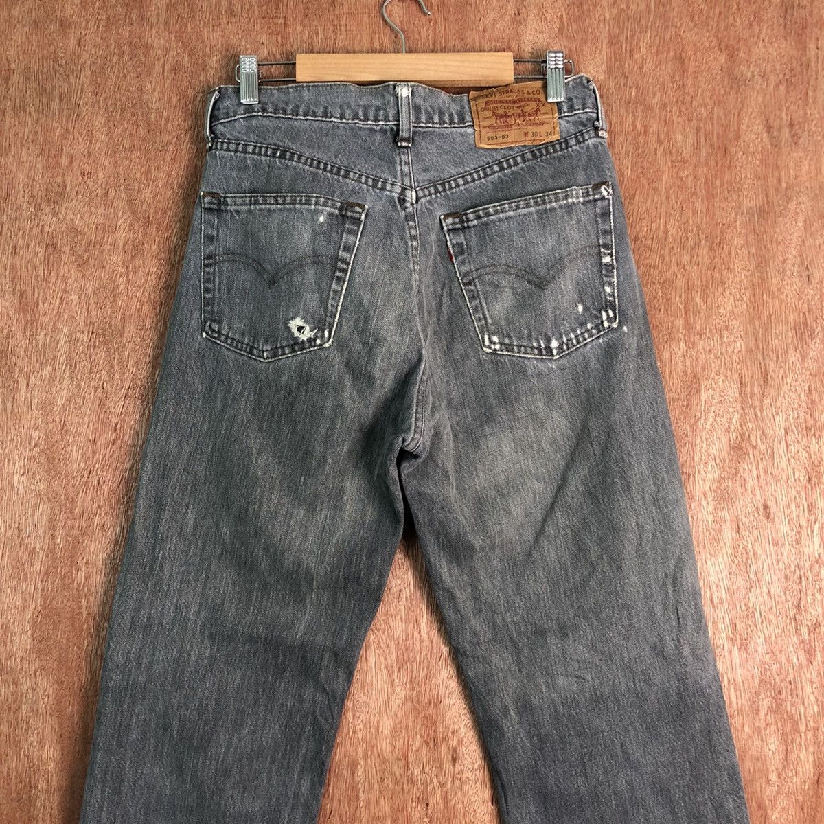 Levi's DLL Levi's Strauss Grey distressed Denim Jeans Pants #c284 Size US 29 - 10 Thumbnail