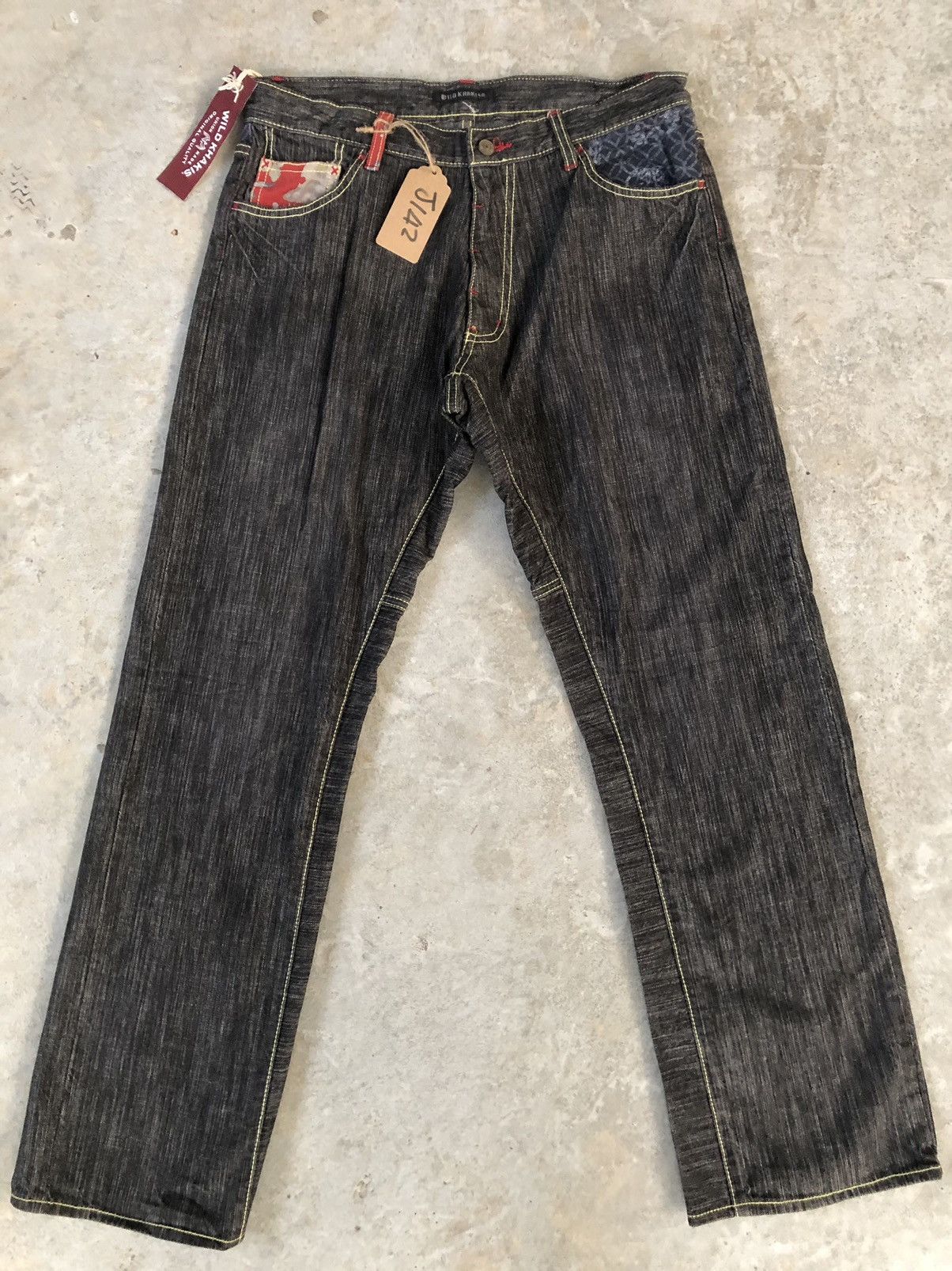 Japanese Brand Wild Khakis Striped Jeans Boro Denim Blanket Navajo style Size US 34 / EU 50 - 2 Thumbnail