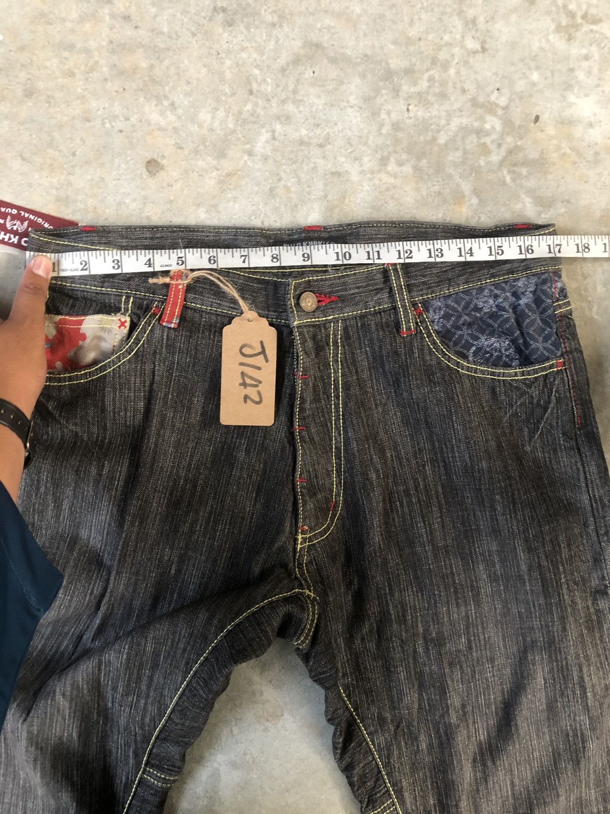 Japanese Brand Wild Khakis Striped Jeans Boro Denim Blanket Navajo style Size US 34 / EU 50 - 16 Thumbnail