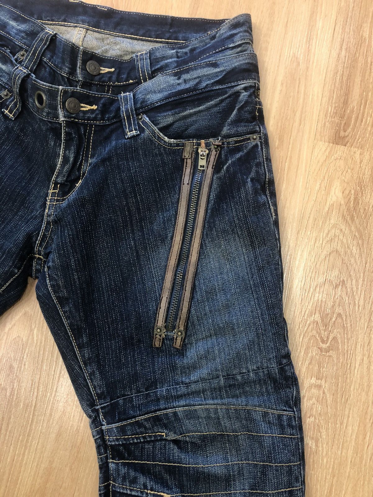 PPFM PPFM Double Waist Distressed Denim J-Cut Punk Style Size US 31 - 4 Thumbnail