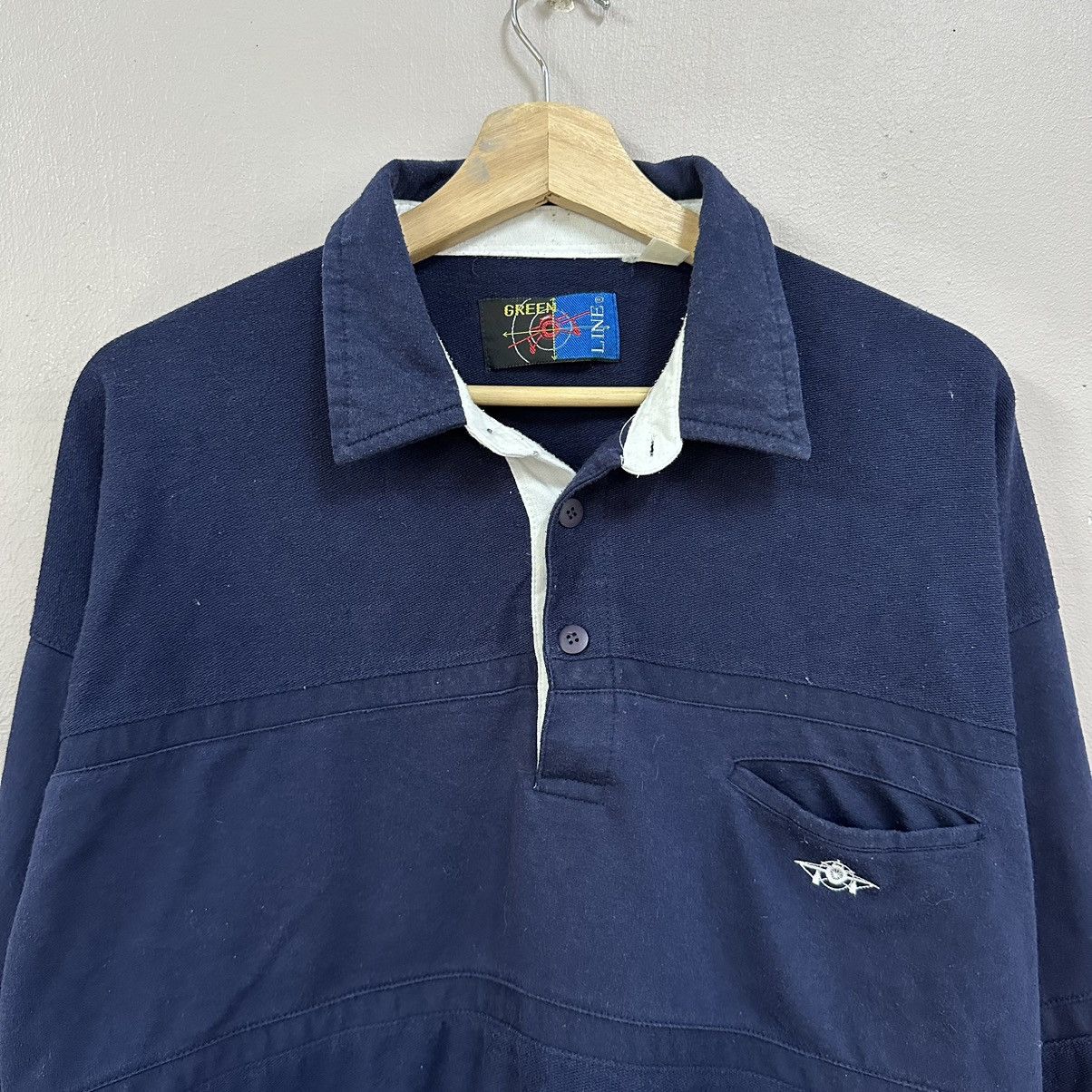 Japanese Brand Vintage Green Line Shirt Long Sleeve With Collar Size US L / EU 52-54 / 3 - 2 Thumbnail