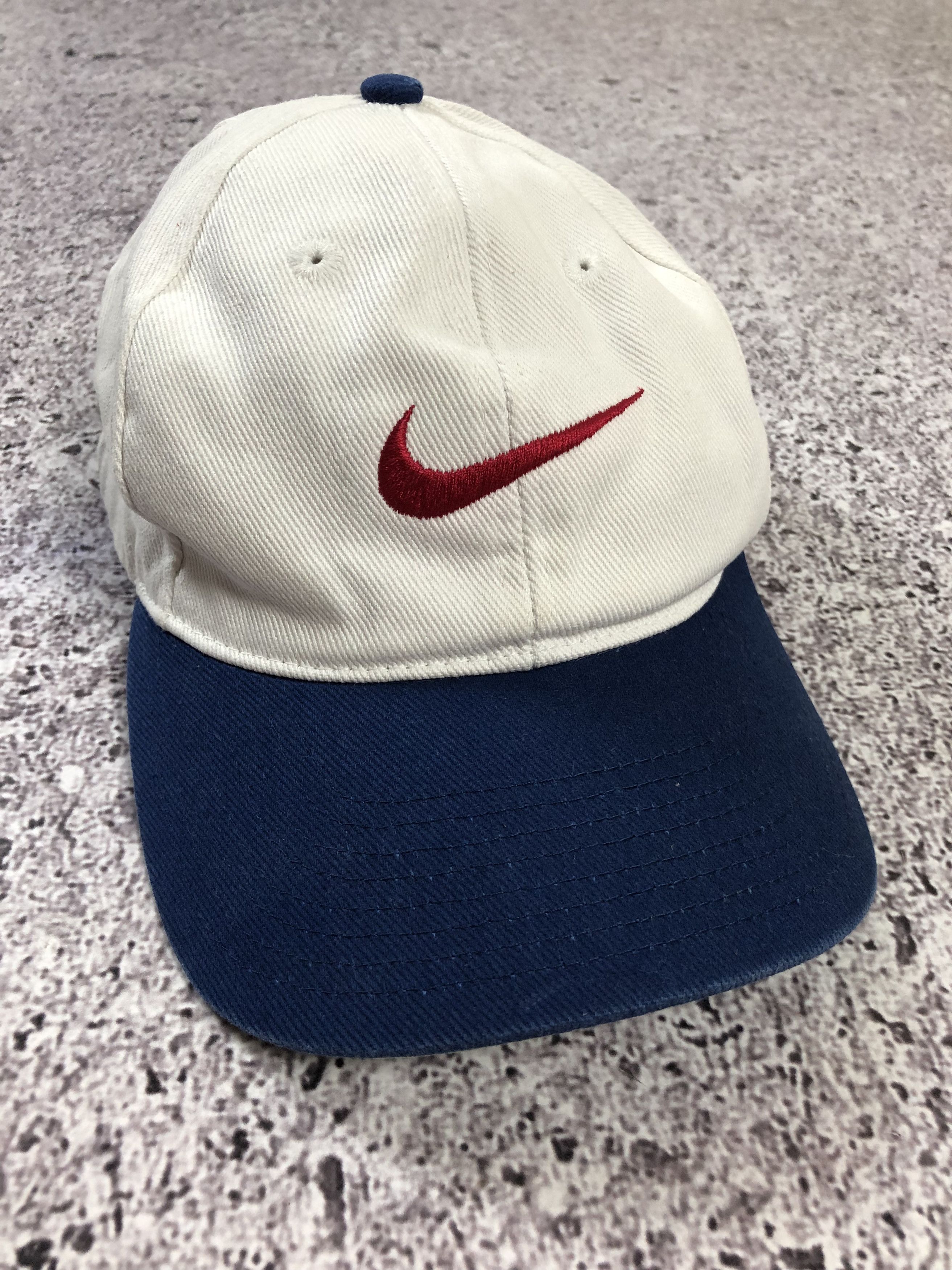 ［vintage］NIKE football cap 90s 00s y2k Nike Vintage 90s Cap Y2K Drill Big Logo Swoosh Men's