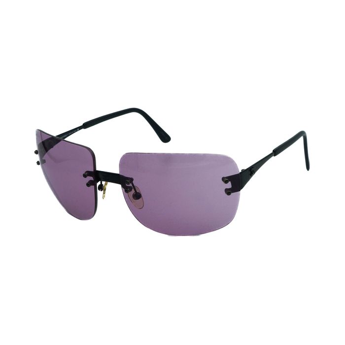 Chanel CHANEL 4006 Rimless Black Purple Sunglasses Vintage 00s