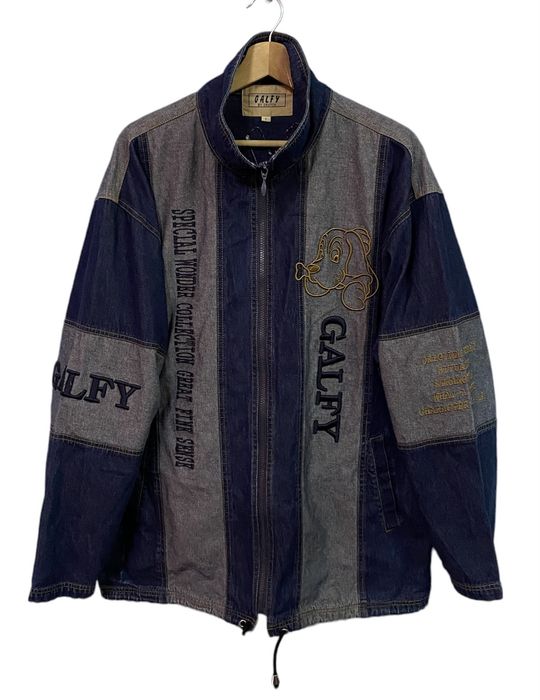 Vintage GALFY by Crutch Patchwork Oversize Denim Zipper Jacket