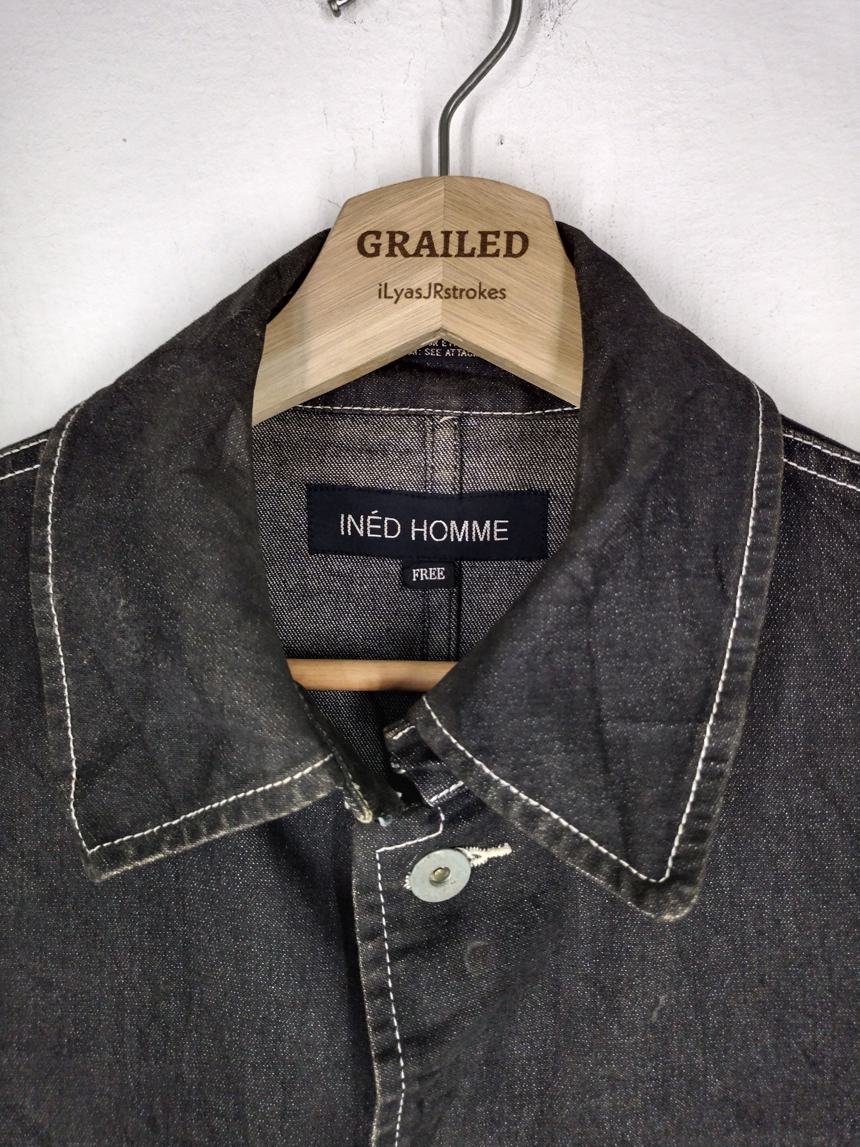 Yohji Yamamoto 🔥 INED HOMME HICKORY CHORE BUTTON JACKET Size US M / EU 48-50 / 2 - 5 Thumbnail