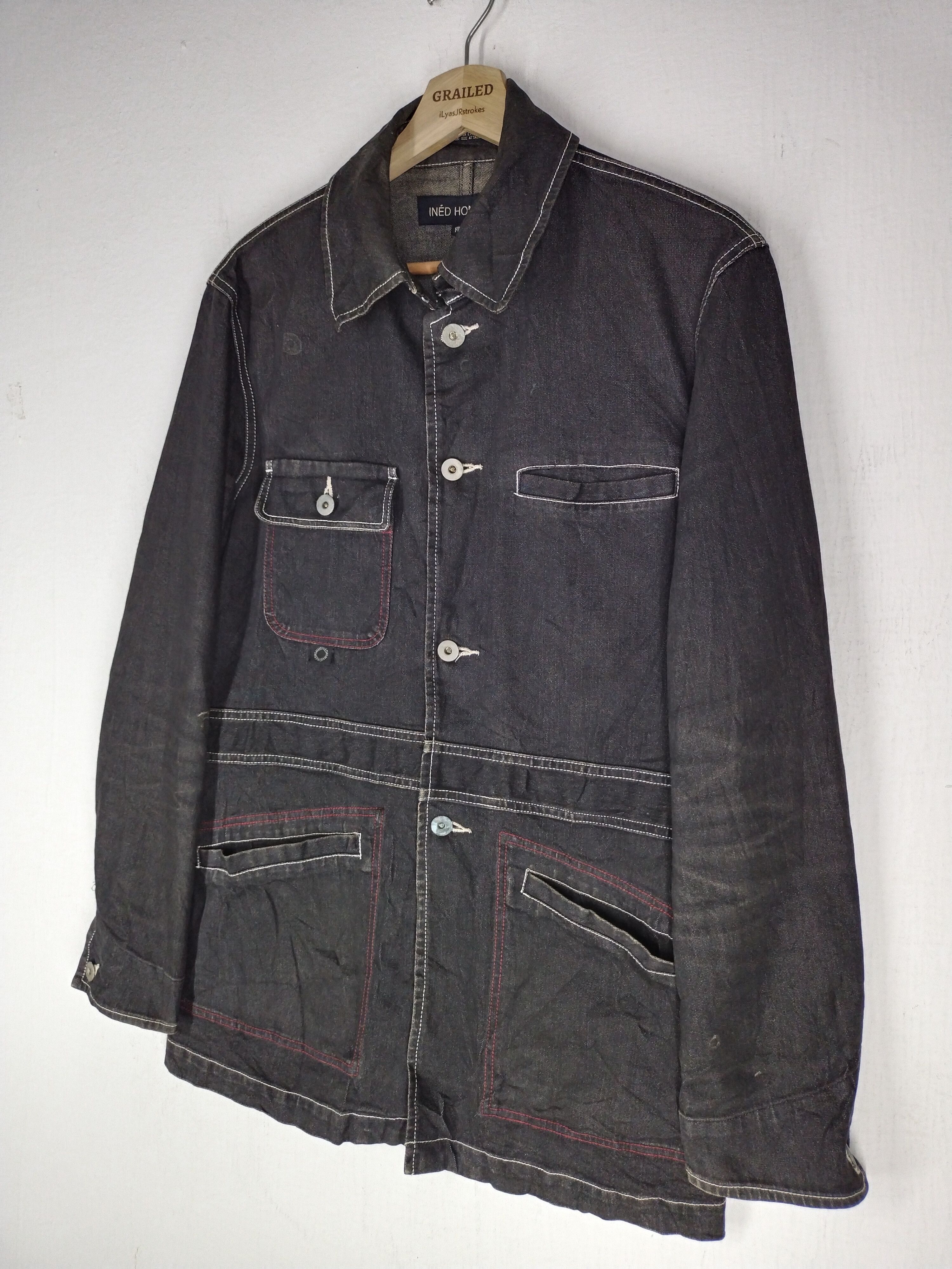 Yohji Yamamoto 🔥 INED HOMME HICKORY CHORE BUTTON JACKET Size US M / EU 48-50 / 2 - 2 Thumbnail