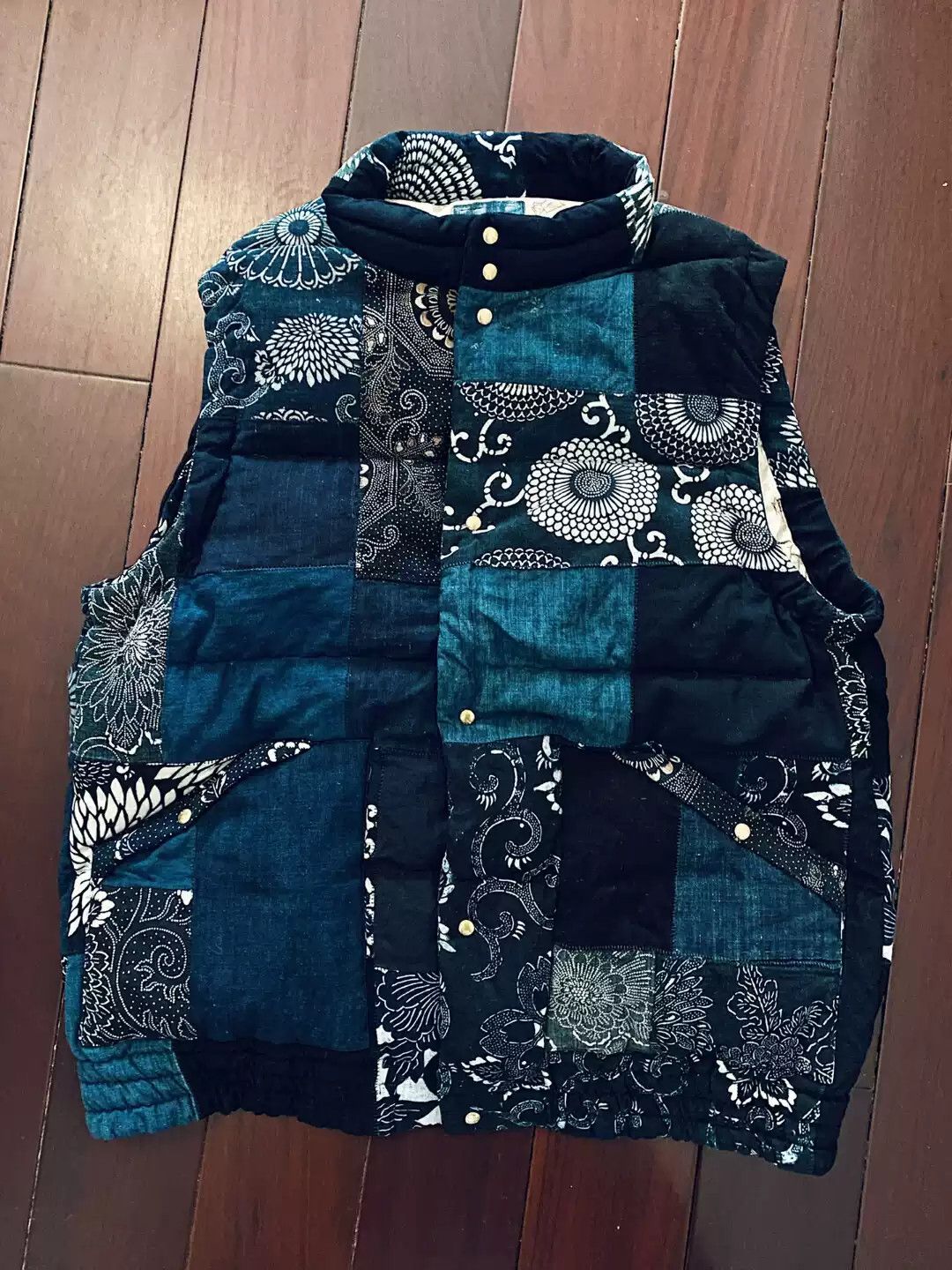 image of Visvim Ict Down Vest Kofu in Indigo, Men's (Size 2XL)