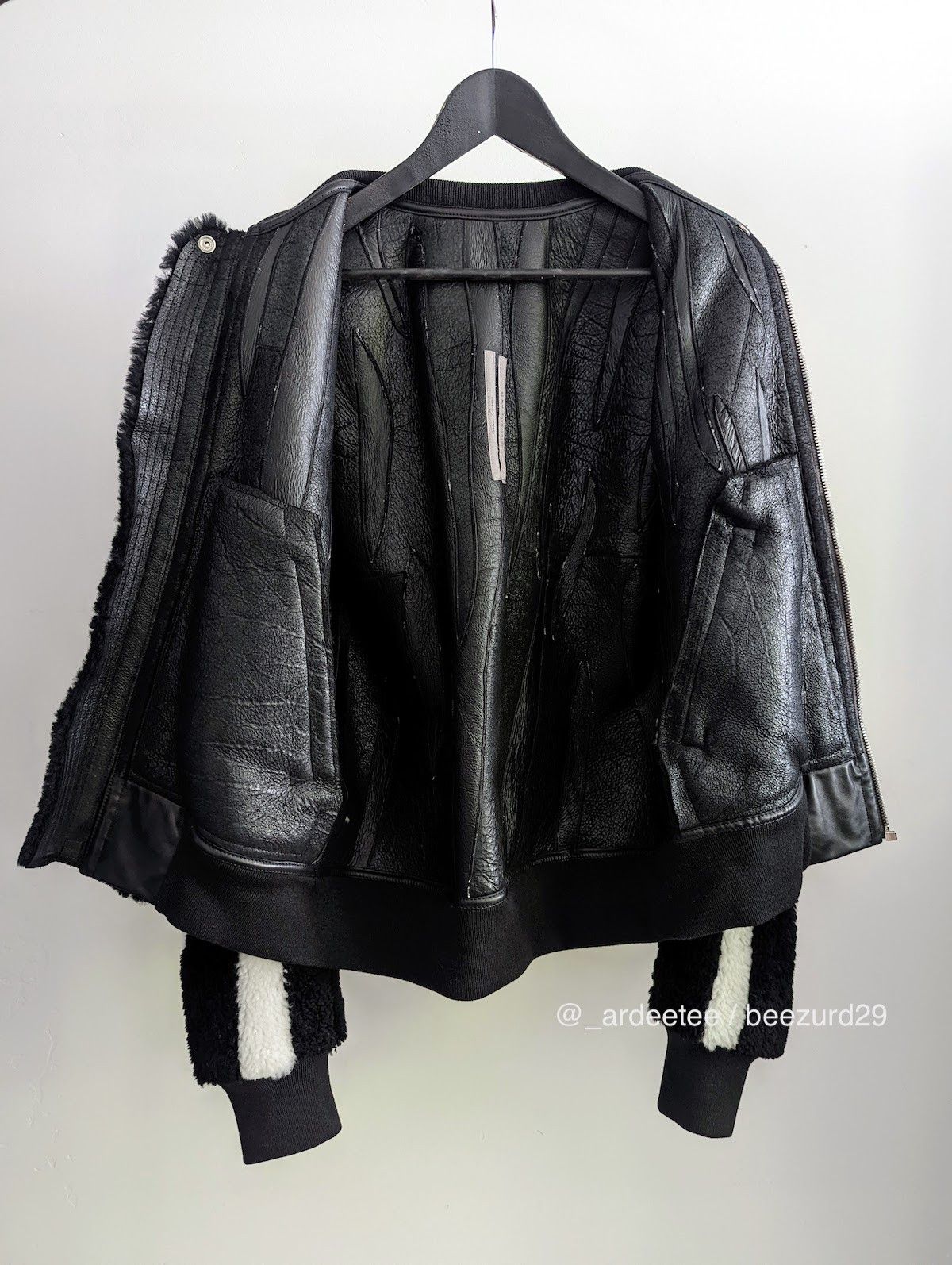 Rick Owens 💥*NWT* RARE SHEARLING GETHSEMANE ZEBRA FLIGHT JACKET Size US S / EU 44-46 / 1 - 7 Thumbnail