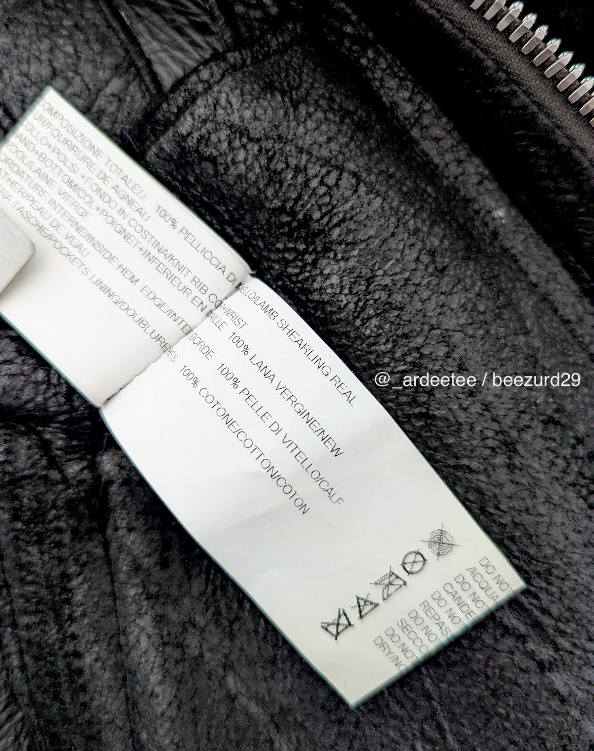 Rick Owens 💥*NWT* RARE SHEARLING GETHSEMANE ZEBRA FLIGHT JACKET Size US S / EU 44-46 / 1 - 11 Thumbnail
