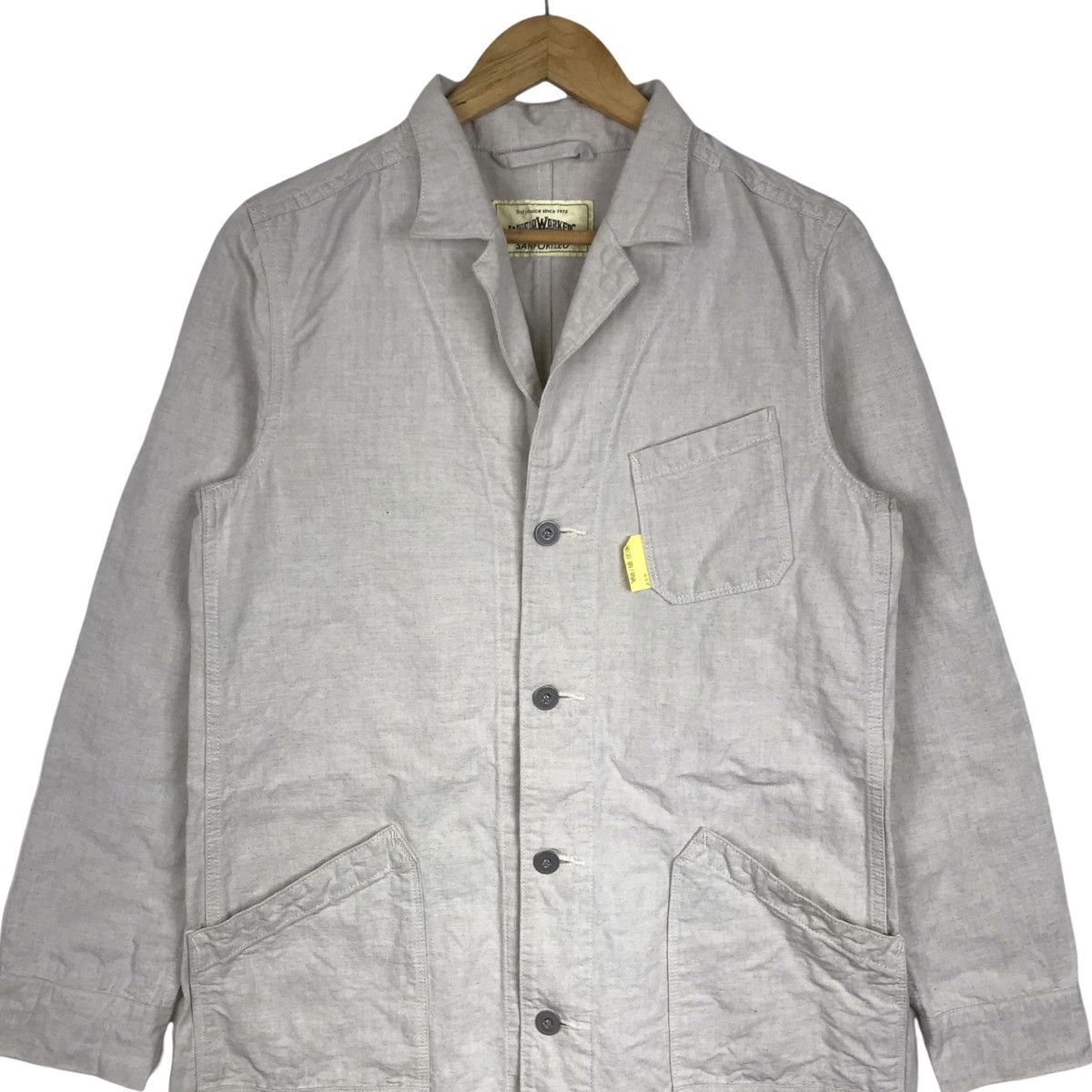 Big John × Vintage Vintage Big John Herringbone Denim Parka Workwear Jacket Size US M / EU 48-50 / 2 - 2 Thumbnail