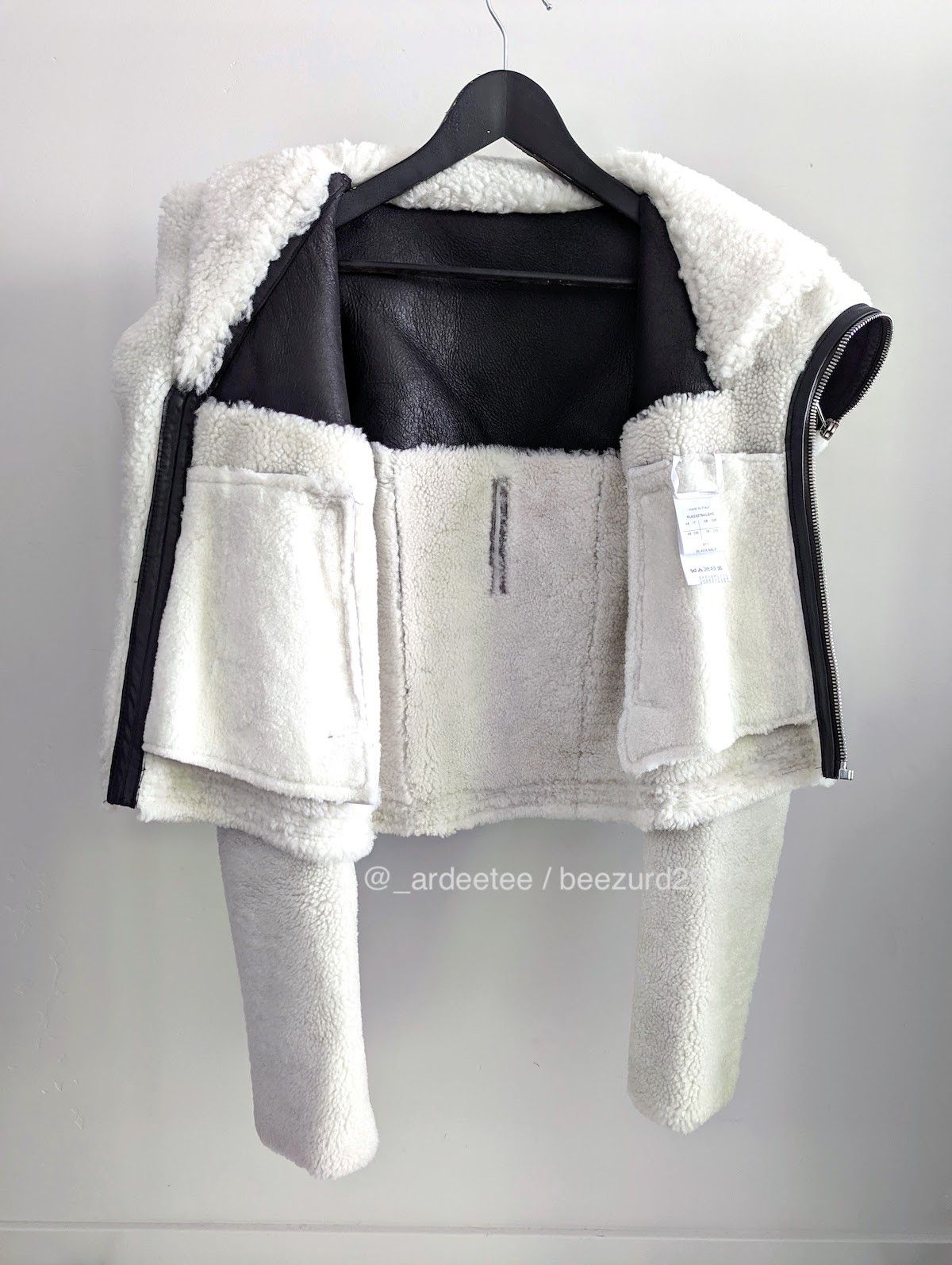 Rick Owens 💥*NWT* KEITH SHEARLING JACKET GETHSEMANE BLACK/WHITE Size US M / EU 48-50 / 2 - 10 Thumbnail