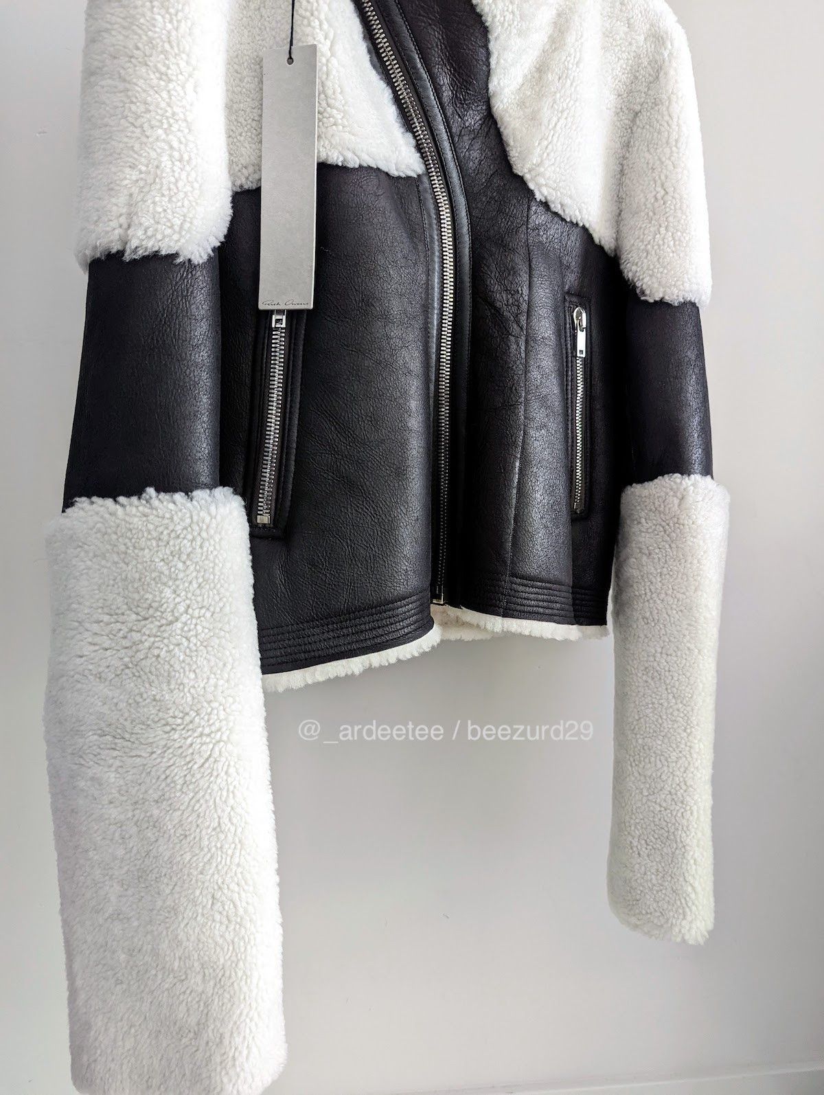 Rick Owens 💥*NWT* KEITH SHEARLING JACKET GETHSEMANE BLACK/WHITE Size US M / EU 48-50 / 2 - 3 Thumbnail
