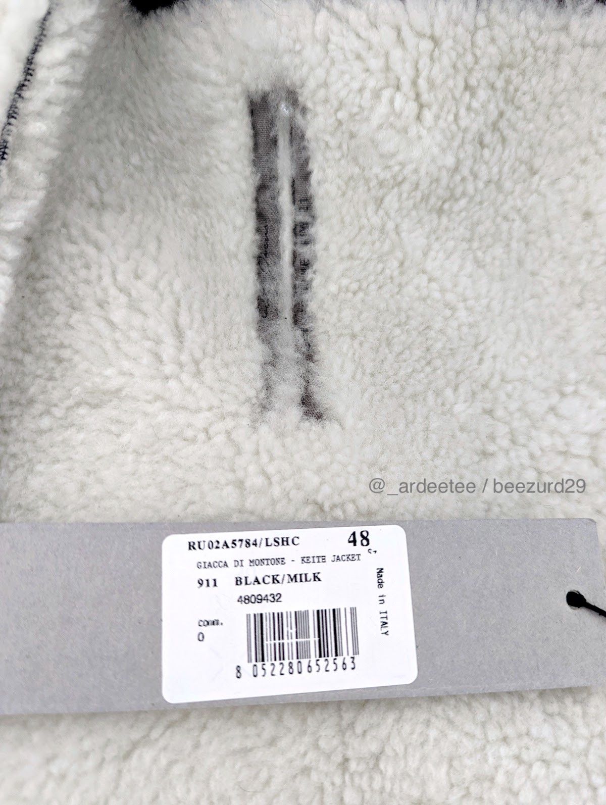 Rick Owens 💥*NWT* KEITH SHEARLING JACKET GETHSEMANE BLACK/WHITE Size US M / EU 48-50 / 2 - 12 Thumbnail