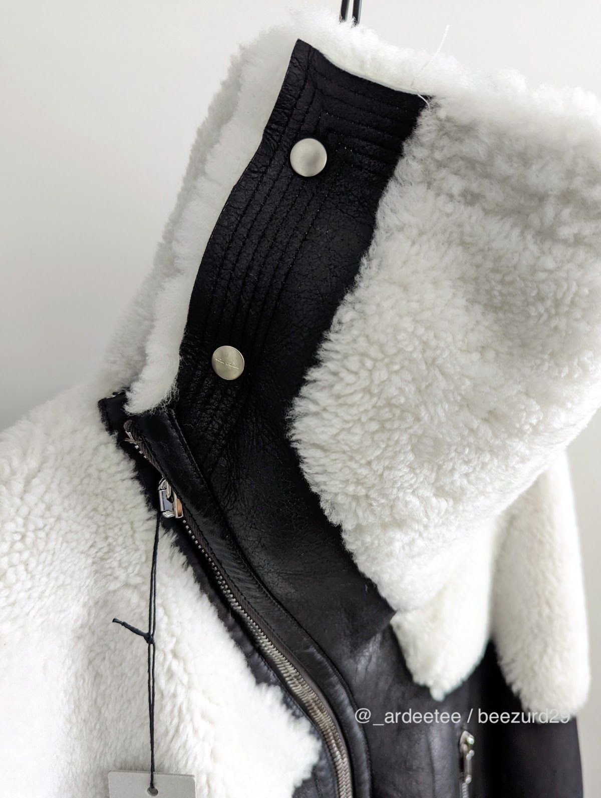 Rick Owens 💥*NWT* KEITH SHEARLING JACKET GETHSEMANE BLACK/WHITE Size US M / EU 48-50 / 2 - 4 Thumbnail