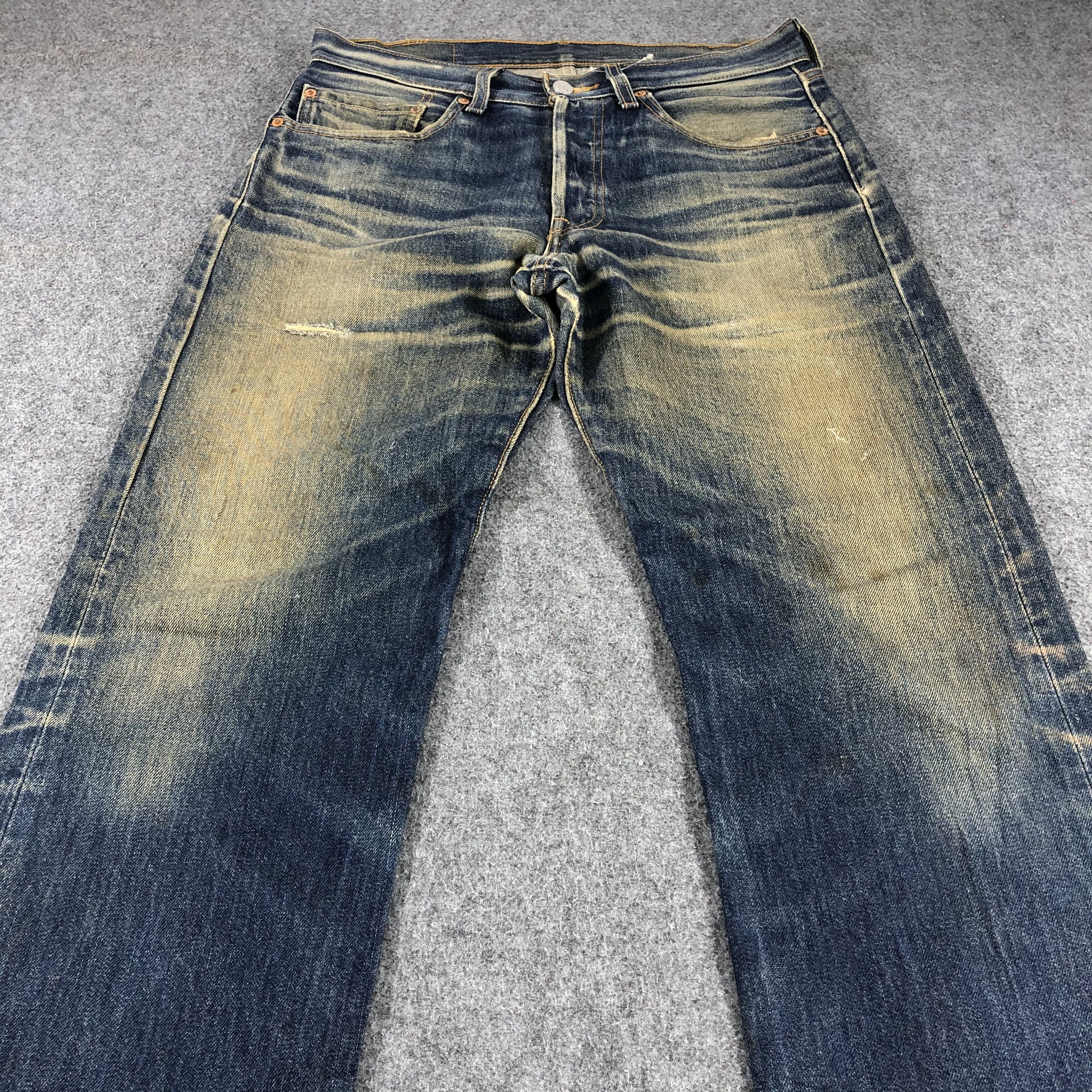 Levi's Vintage 90s Rusty Whisker Levis 501 Jeans-JM910 Size US 32 / EU 48 - 3 Thumbnail