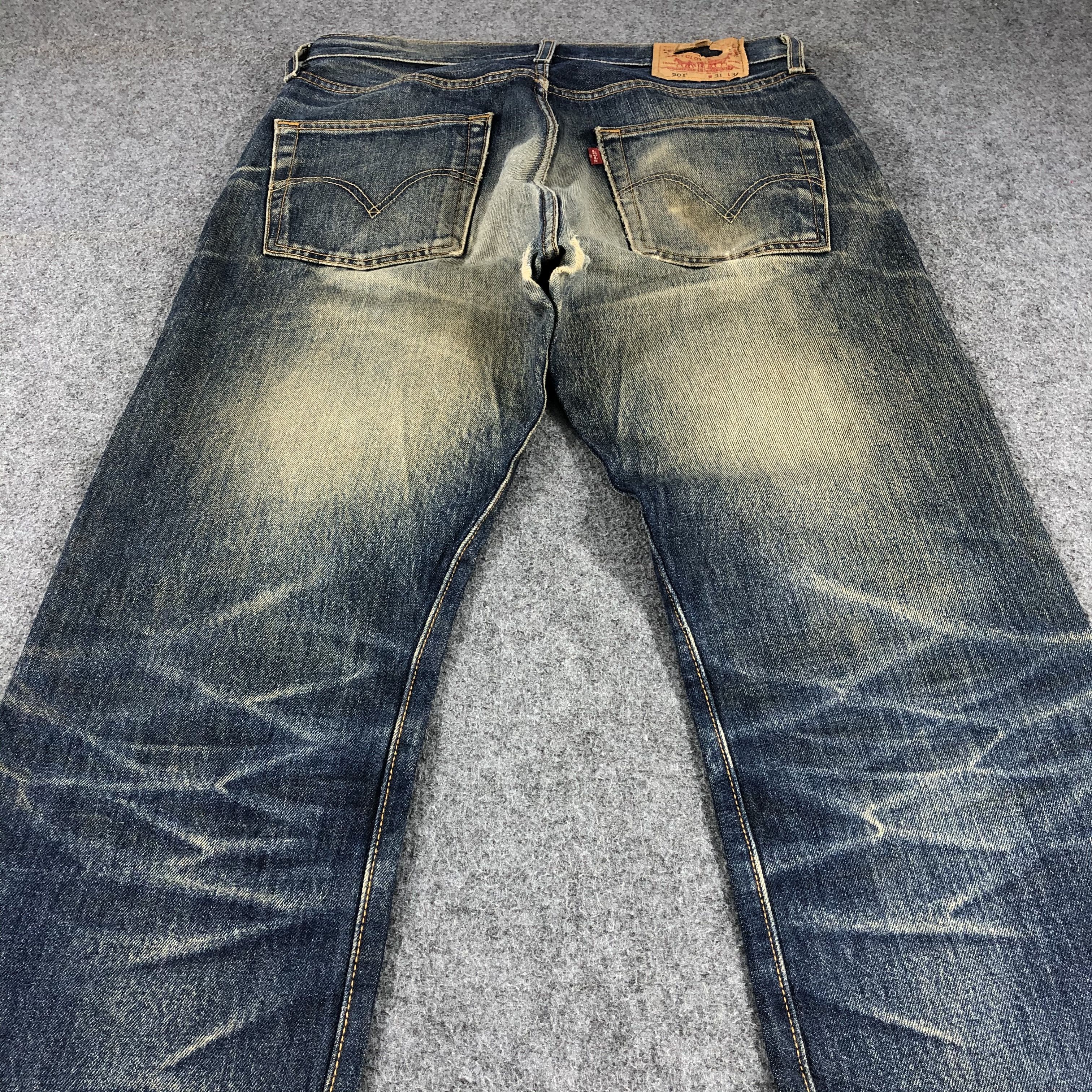 Levi's Vintage 90s Rusty Whisker Levis 501 Jeans-JM910 Size US 32 / EU 48 - 4 Thumbnail