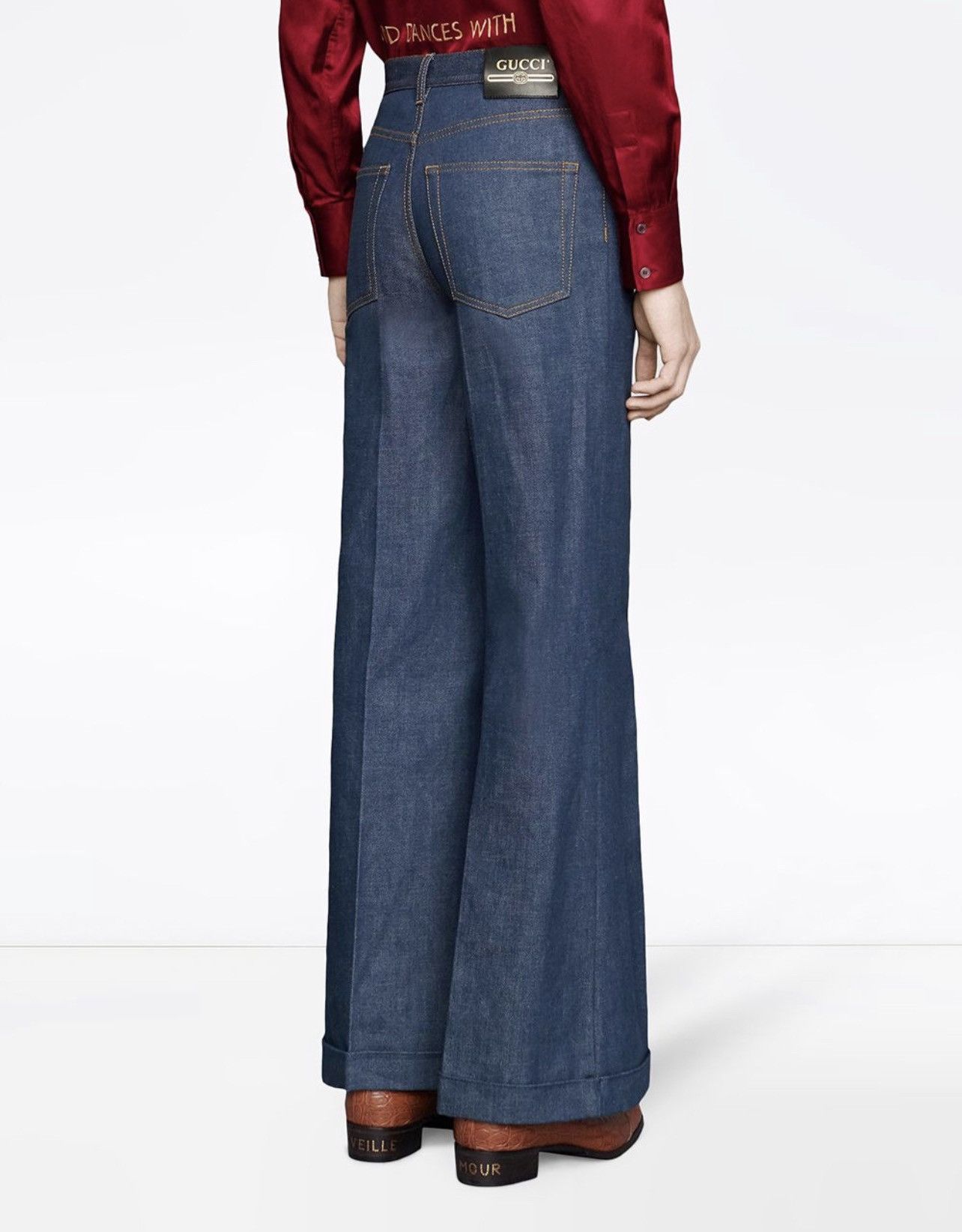 Gucci Gucci Logo Washed Denim Flare Pants Size US 32 / EU 48 - 4 Thumbnail