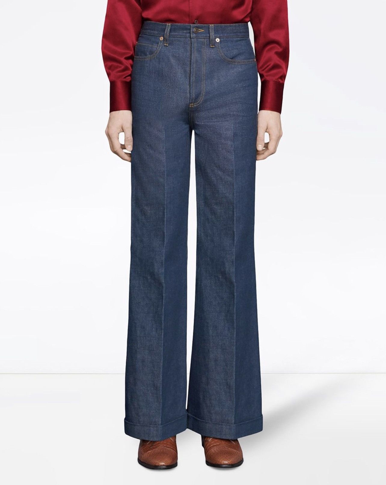 Gucci Gucci Logo Washed Denim Flare Pants Size US 32 / EU 48 - 2 Thumbnail