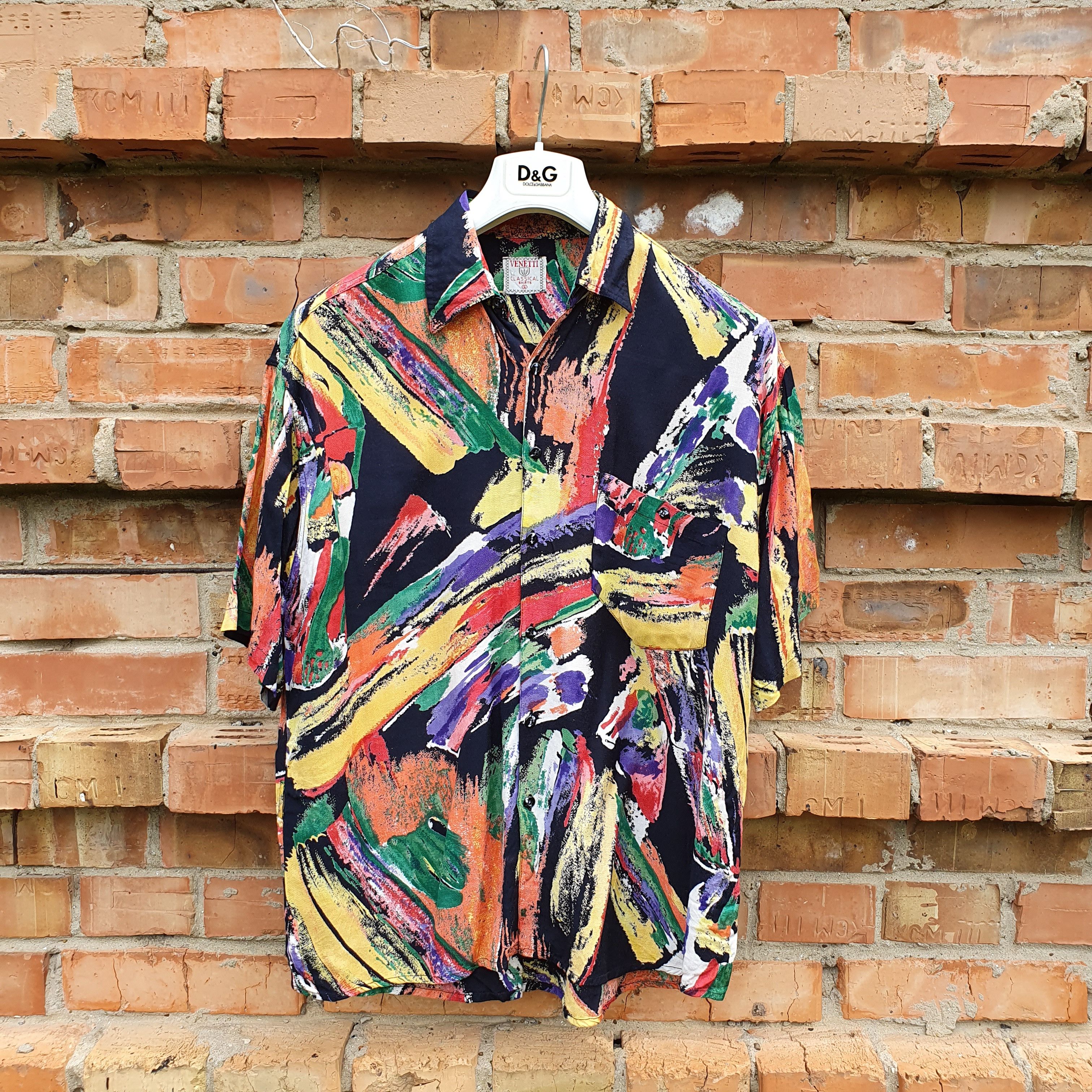 Vintage 80s Viscose Abstract Shirt DRIES VAN NOTEN style Size US M / EU 48-50 / 2 - 15 Thumbnail