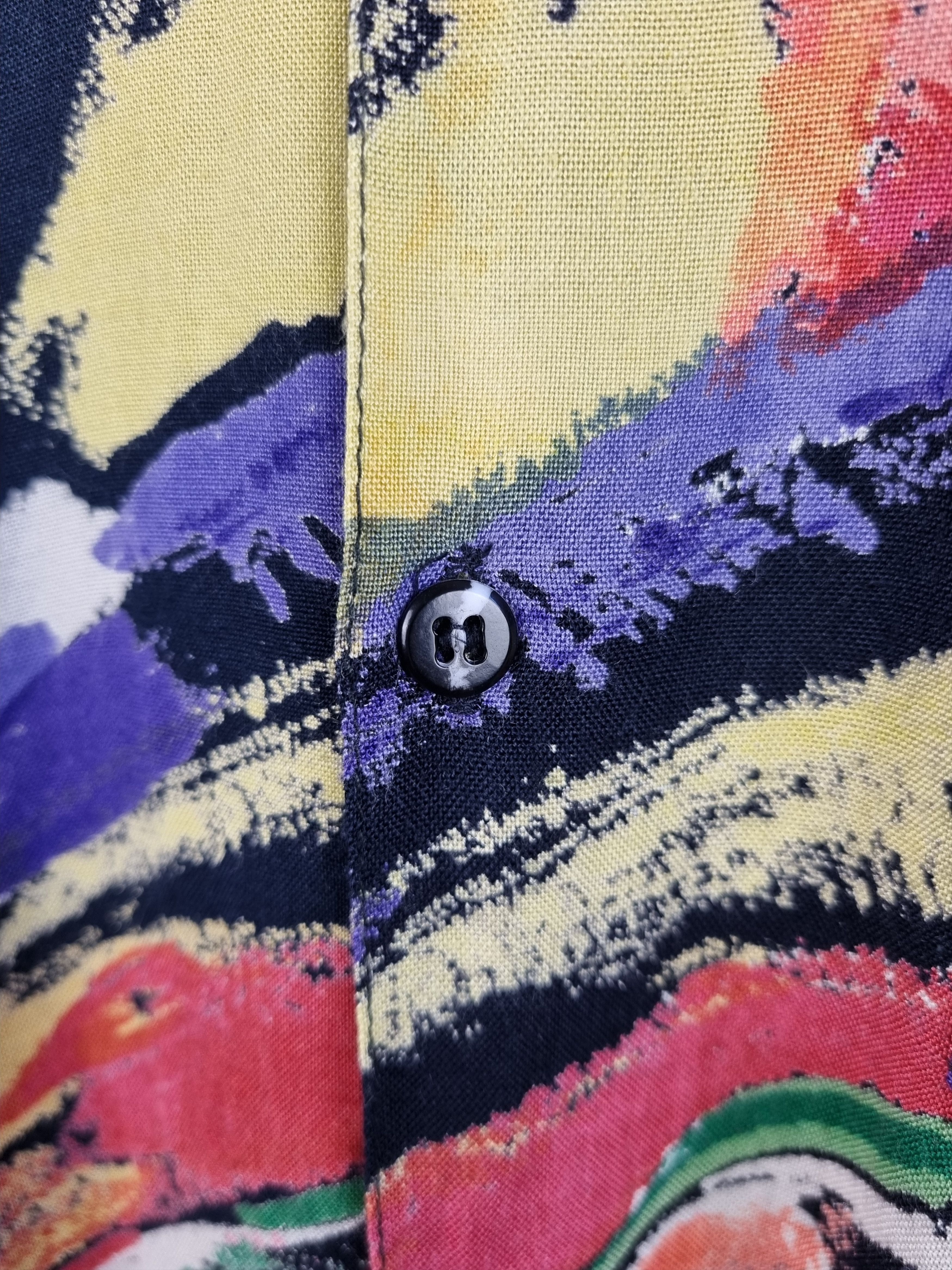 Vintage 80s Viscose Abstract Shirt DRIES VAN NOTEN style Size US M / EU 48-50 / 2 - 8 Thumbnail