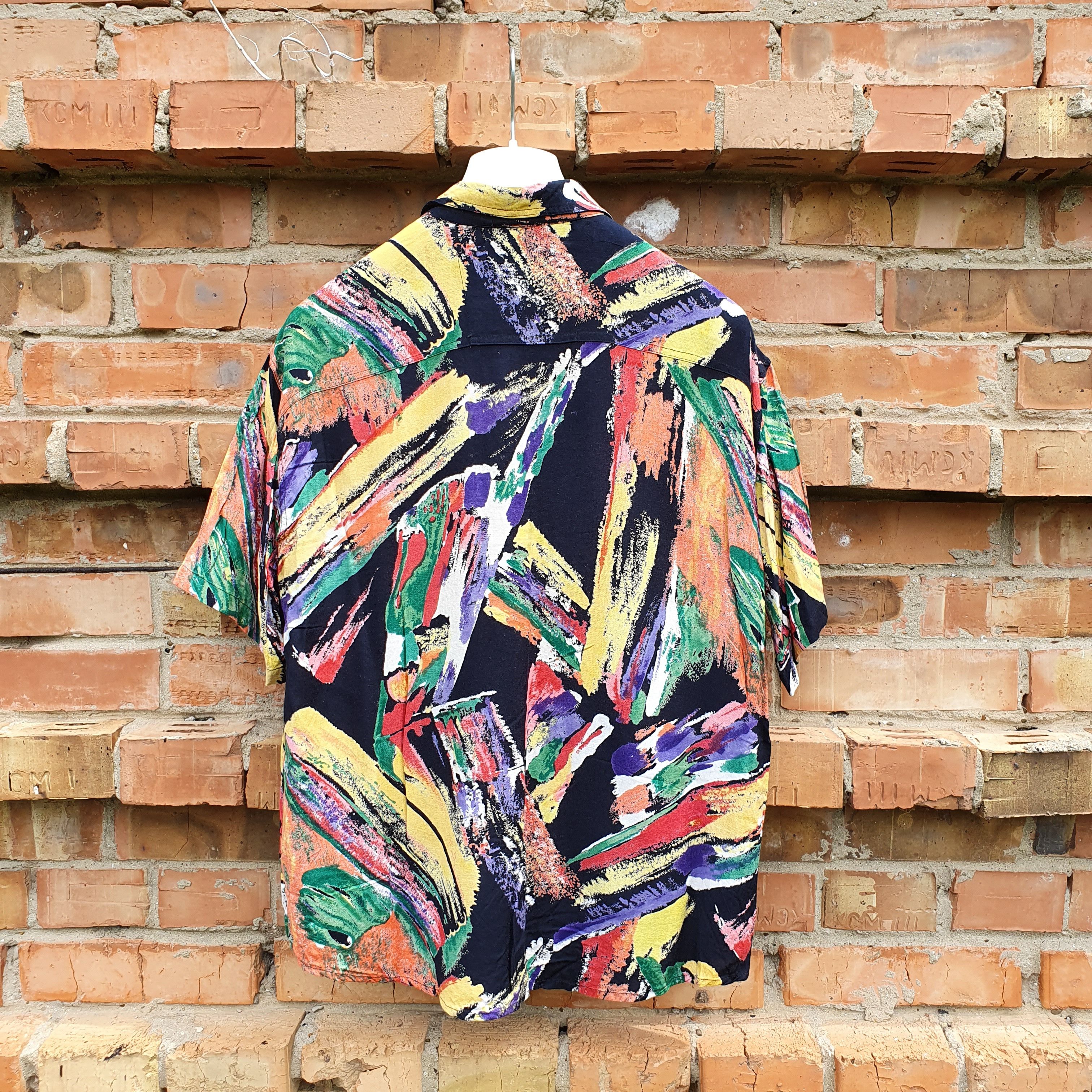Vintage 80s Viscose Abstract Shirt DRIES VAN NOTEN style Size US M / EU 48-50 / 2 - 14 Thumbnail