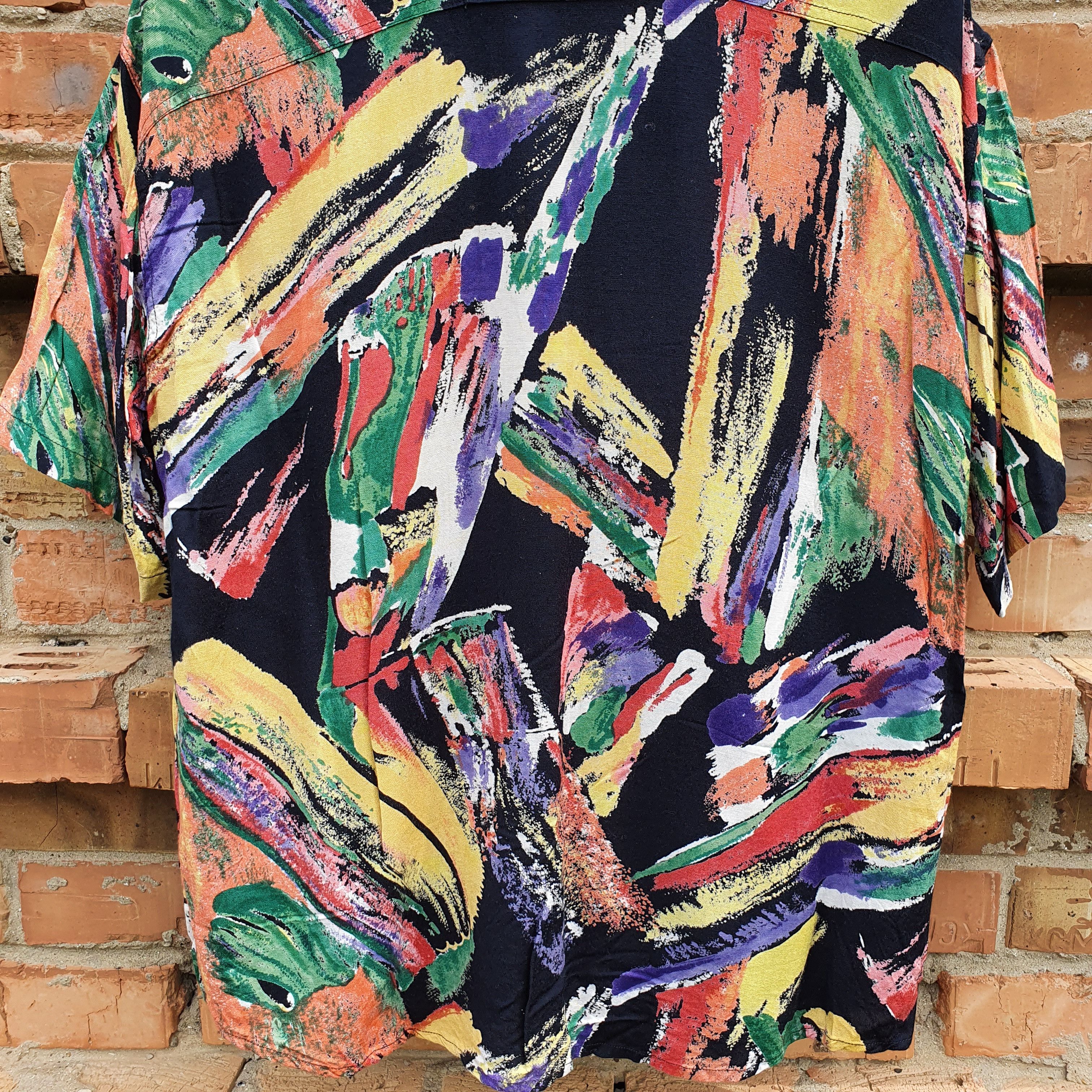 Vintage 80s Viscose Abstract Shirt DRIES VAN NOTEN style Size US M / EU 48-50 / 2 - 7 Thumbnail