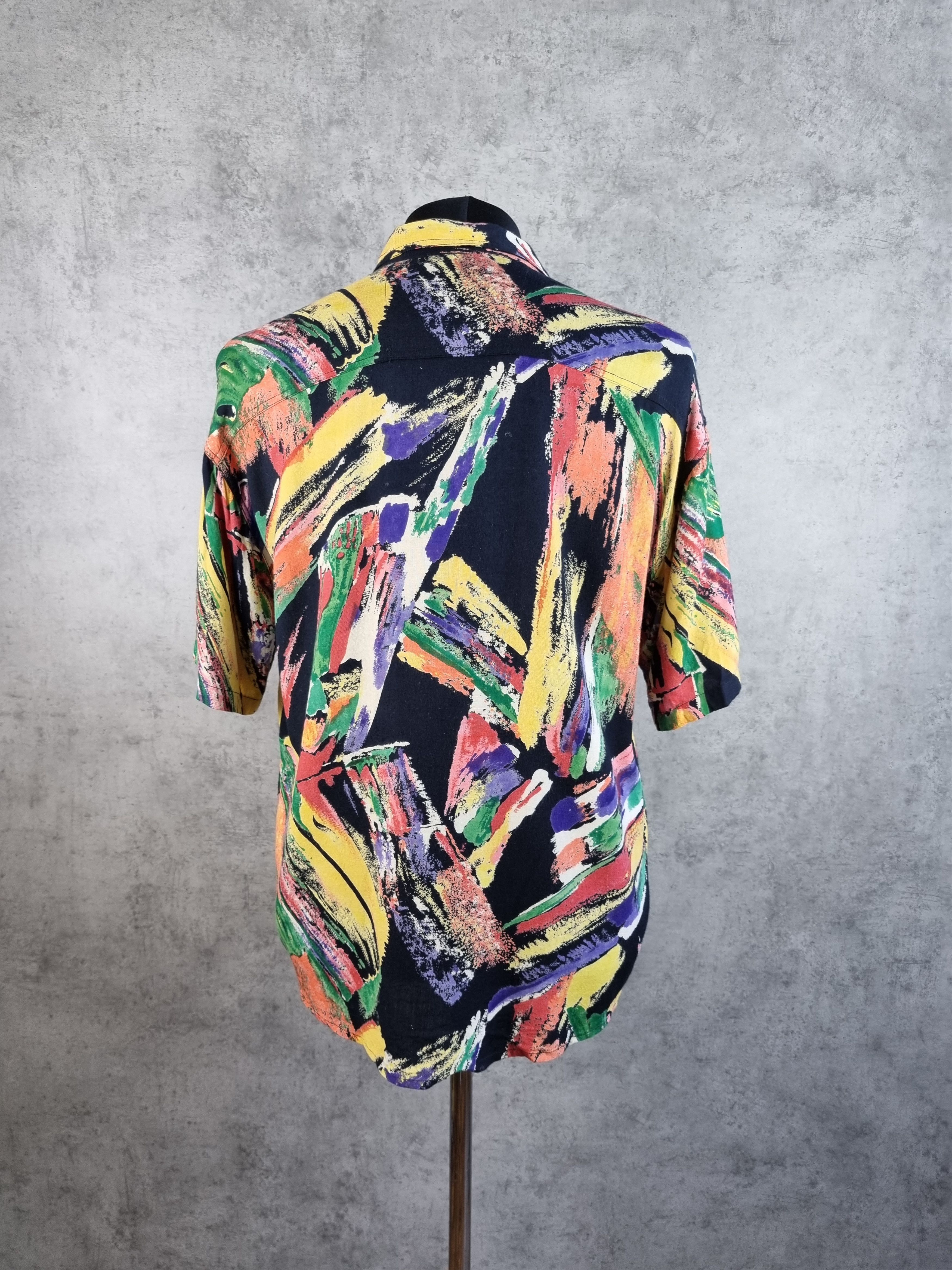 Vintage 80s Viscose Abstract Shirt DRIES VAN NOTEN style Size US M / EU 48-50 / 2 - 5 Thumbnail