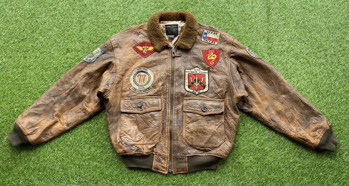 VINTAGE AVIREX TYPE G-1 US NAVY LEATHER JACKET