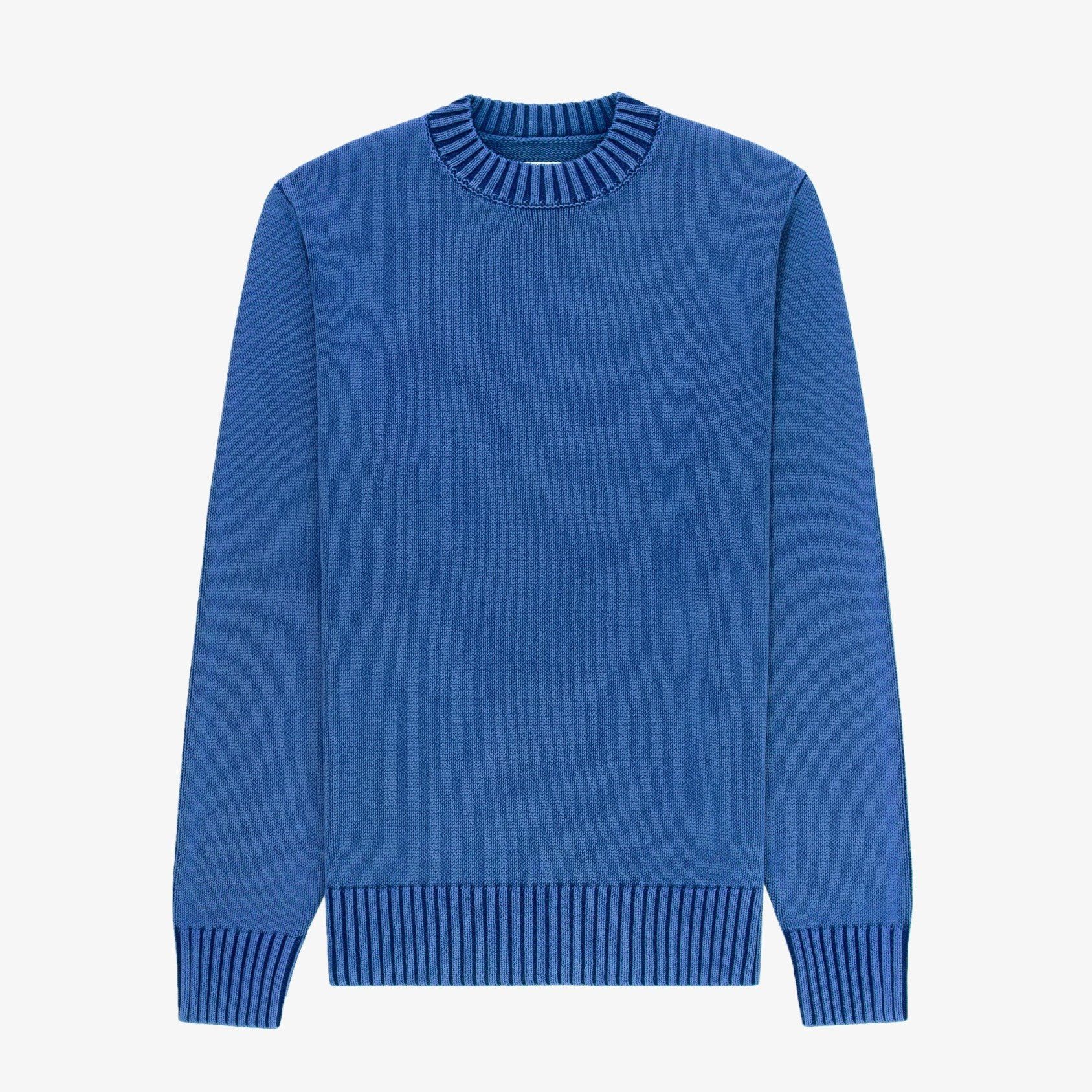 image of Aime Leon Dore Vintage-Wash Sweater in Classic Blue, Men's (Size Large)