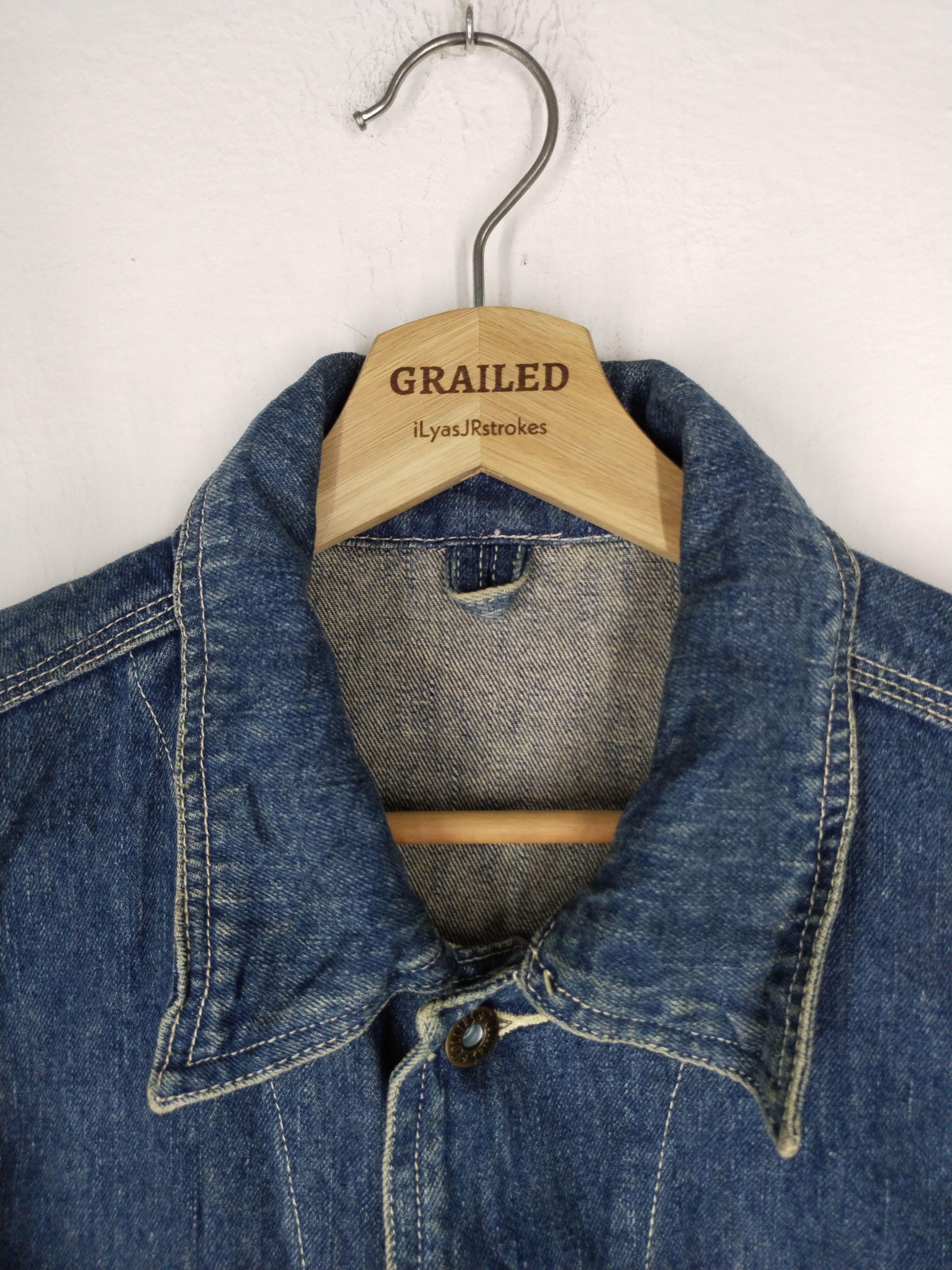 If Six Was Nine × Japanese Brand × Vintage 🔥VTG COLLINS DENIM HICKORY CHORE BUTTON JACKET Size US L / EU 52-54 / 3 - 13 Thumbnail