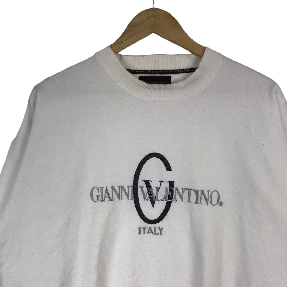 Gianni Valentino × Valentino Vintage Gianni Valentino Italy Logo Embroidery Sweatshirt Size US XL / EU 56 / 4 - 2 Thumbnail